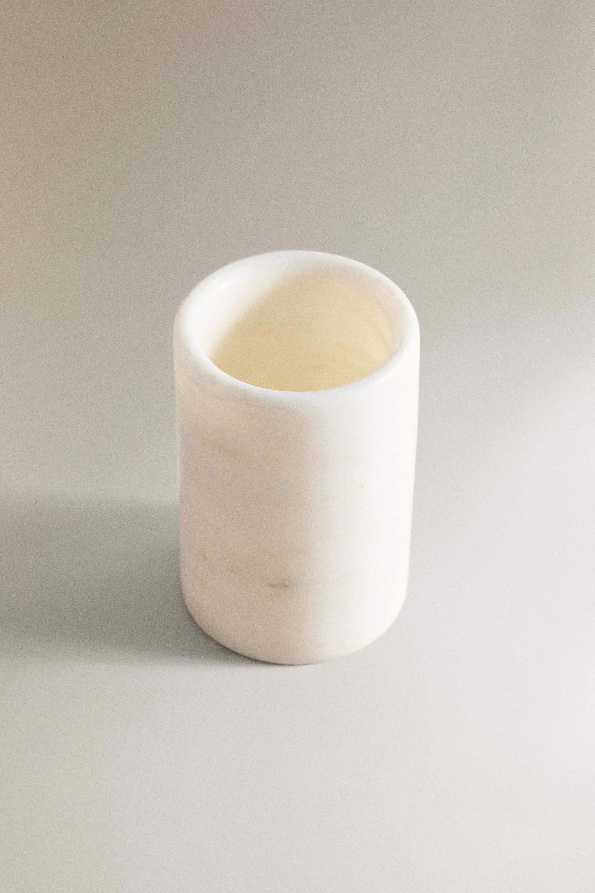 WHITE MARBLE TOOTHBRUSH HOLDER