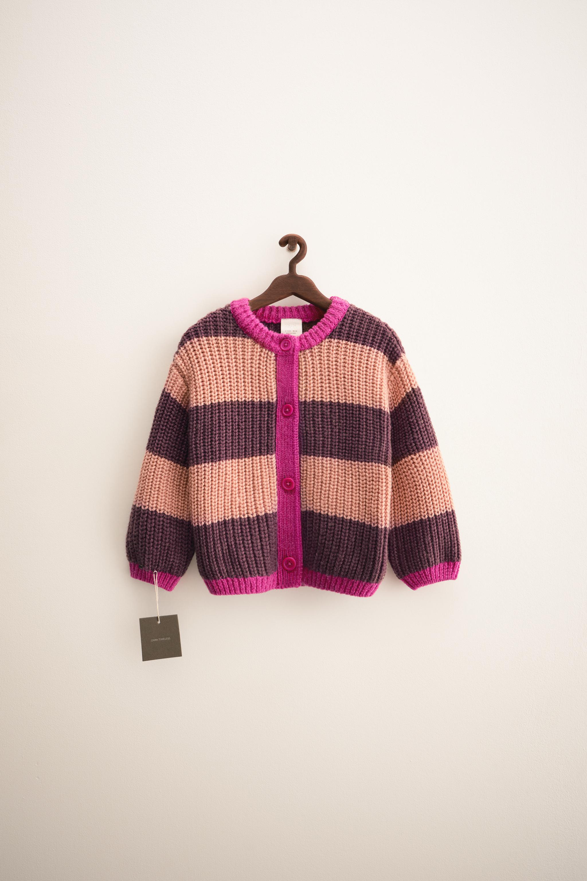 ZARA TIMELESS - STRIPED KNIT CARDIGAN