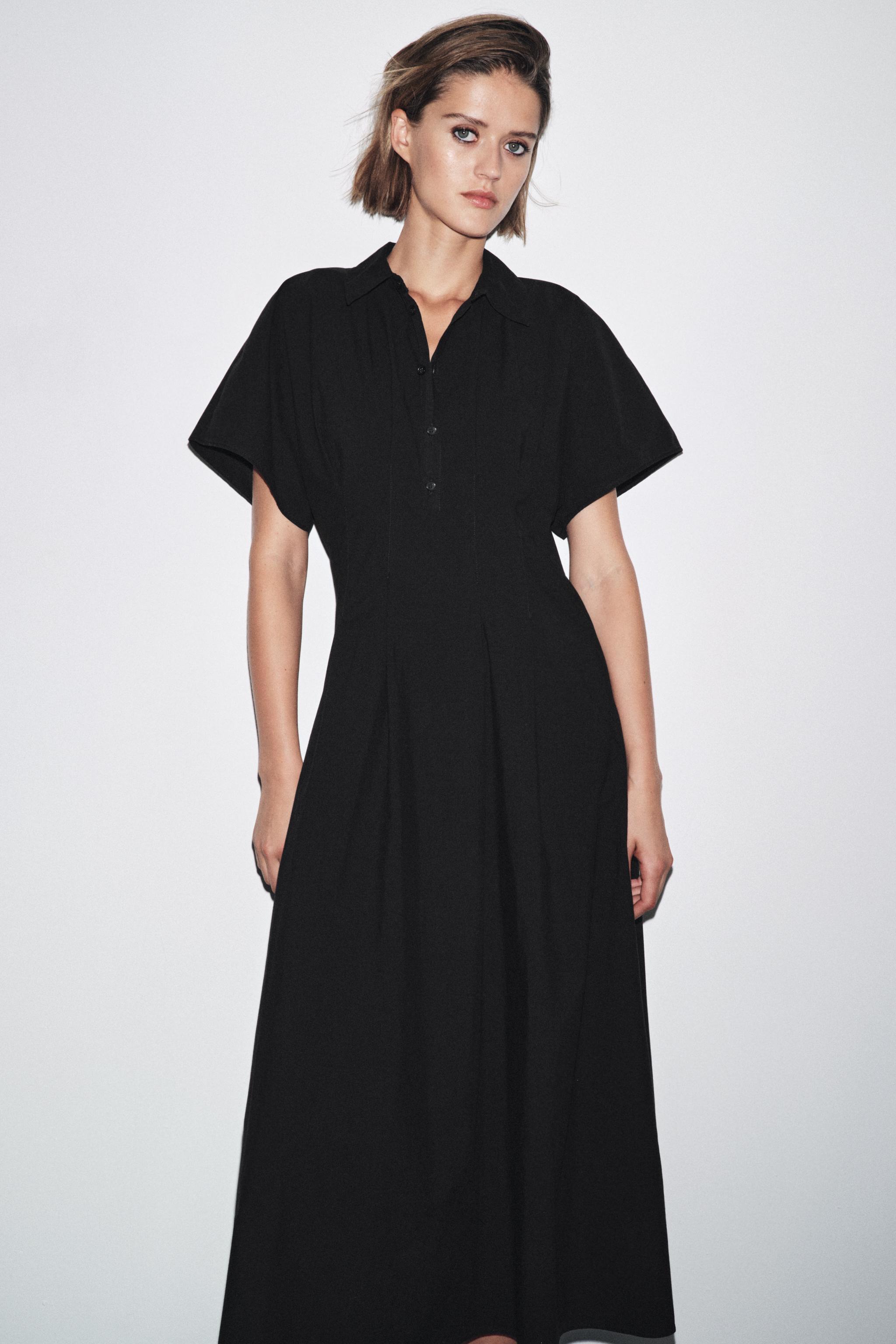 ZW COLLECTION SHORT SLEEVE POPLIN DRESS
