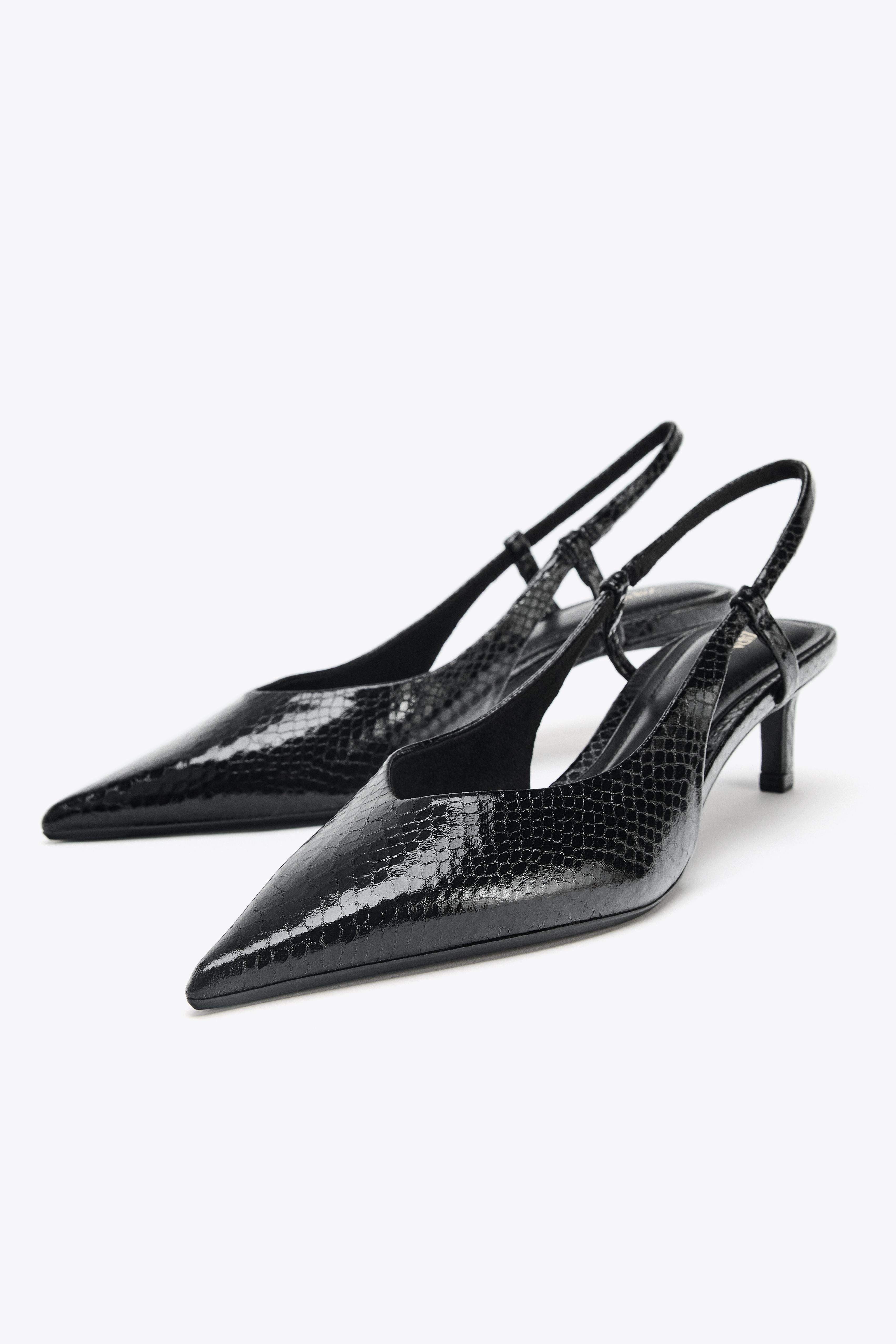 TEXTURED SLINGBACK SHOES