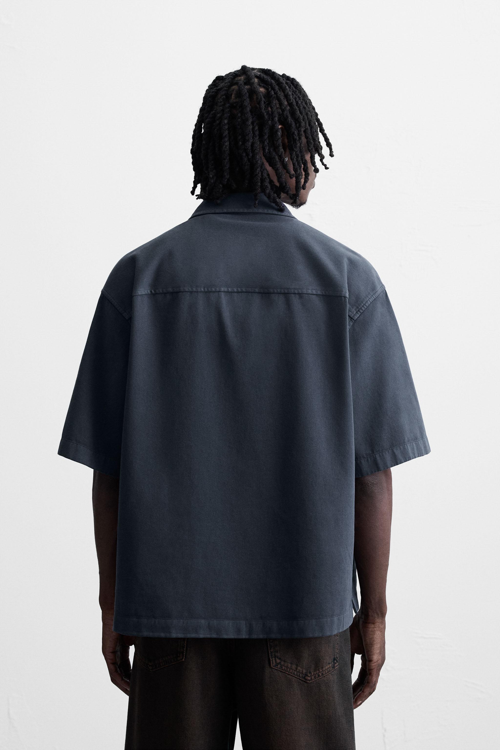 EMBROIDERED TEXTURED OVERSHIRT