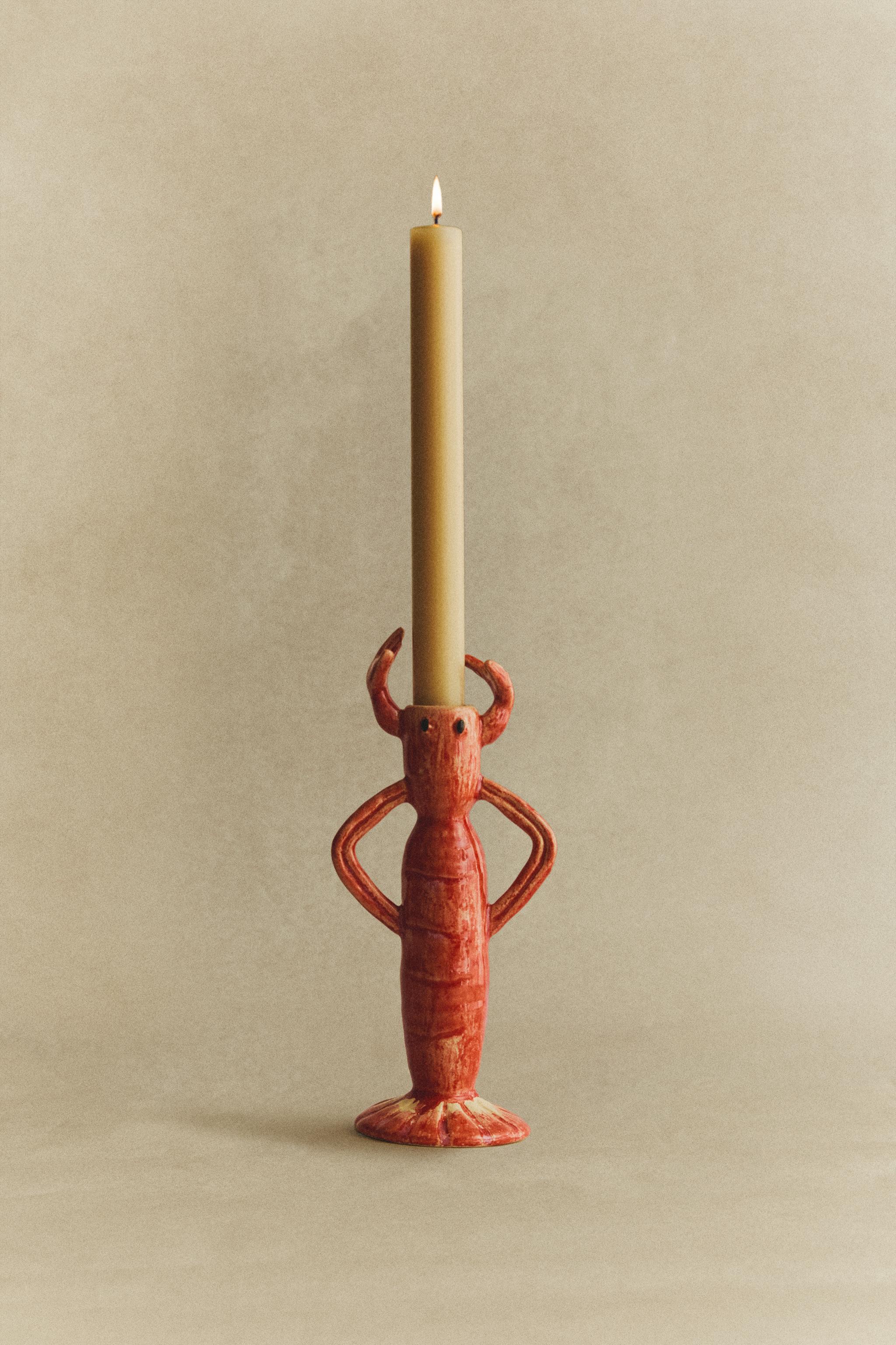 LOBSTER CERAMIC CANDLESTICK