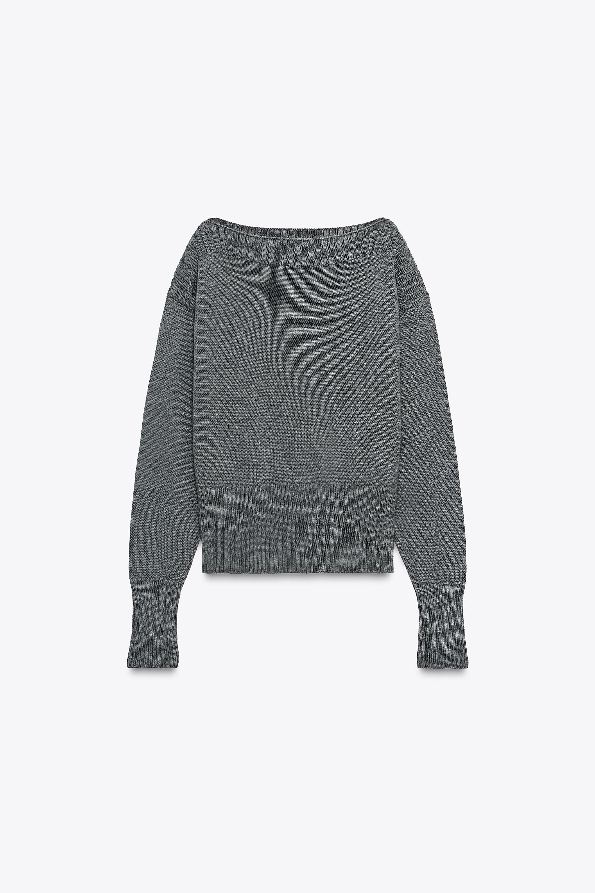 BOAT NECK KNIT SWEATER