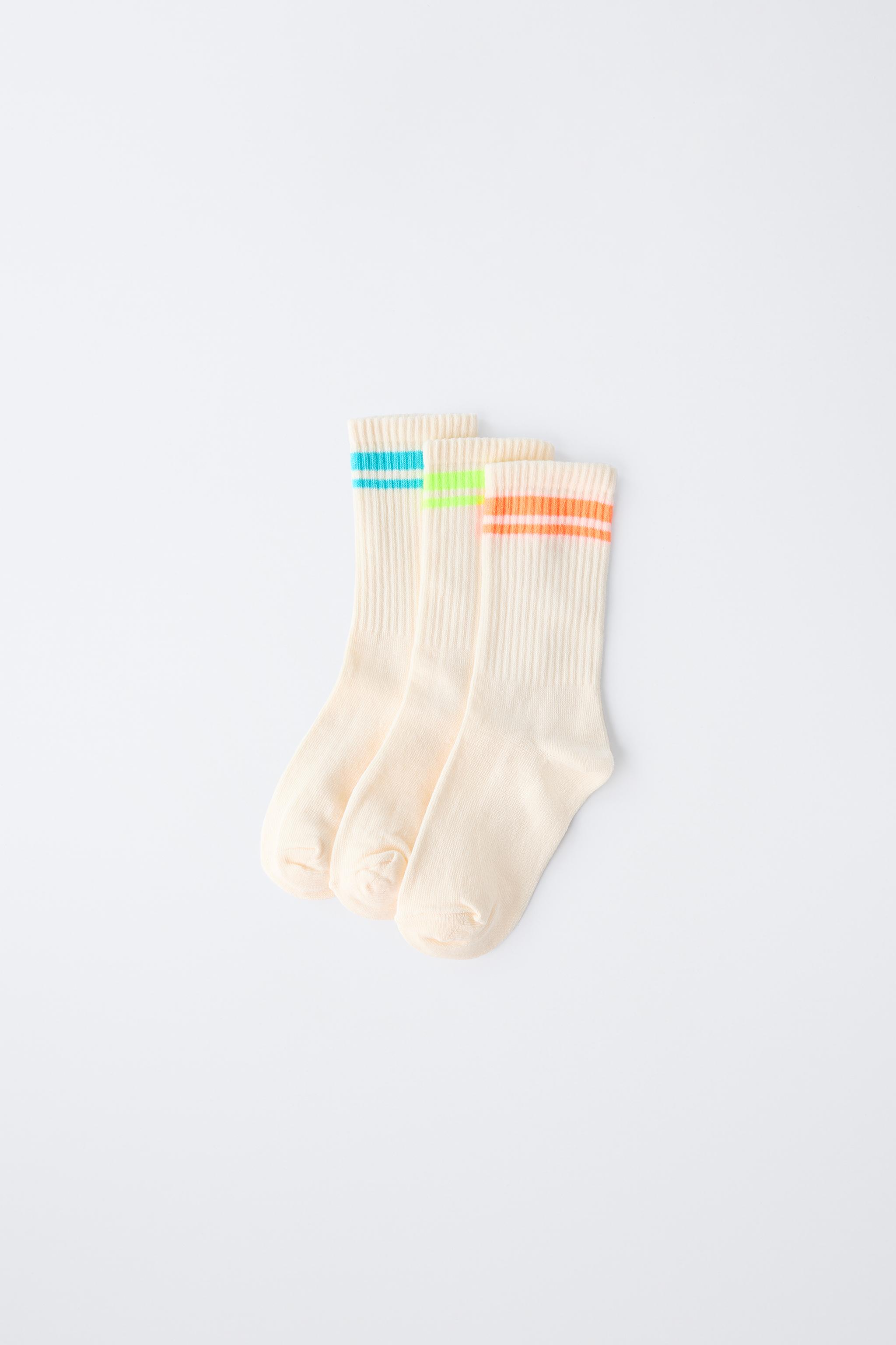 THREE-PACK OF STRIPED LONG SOCKS