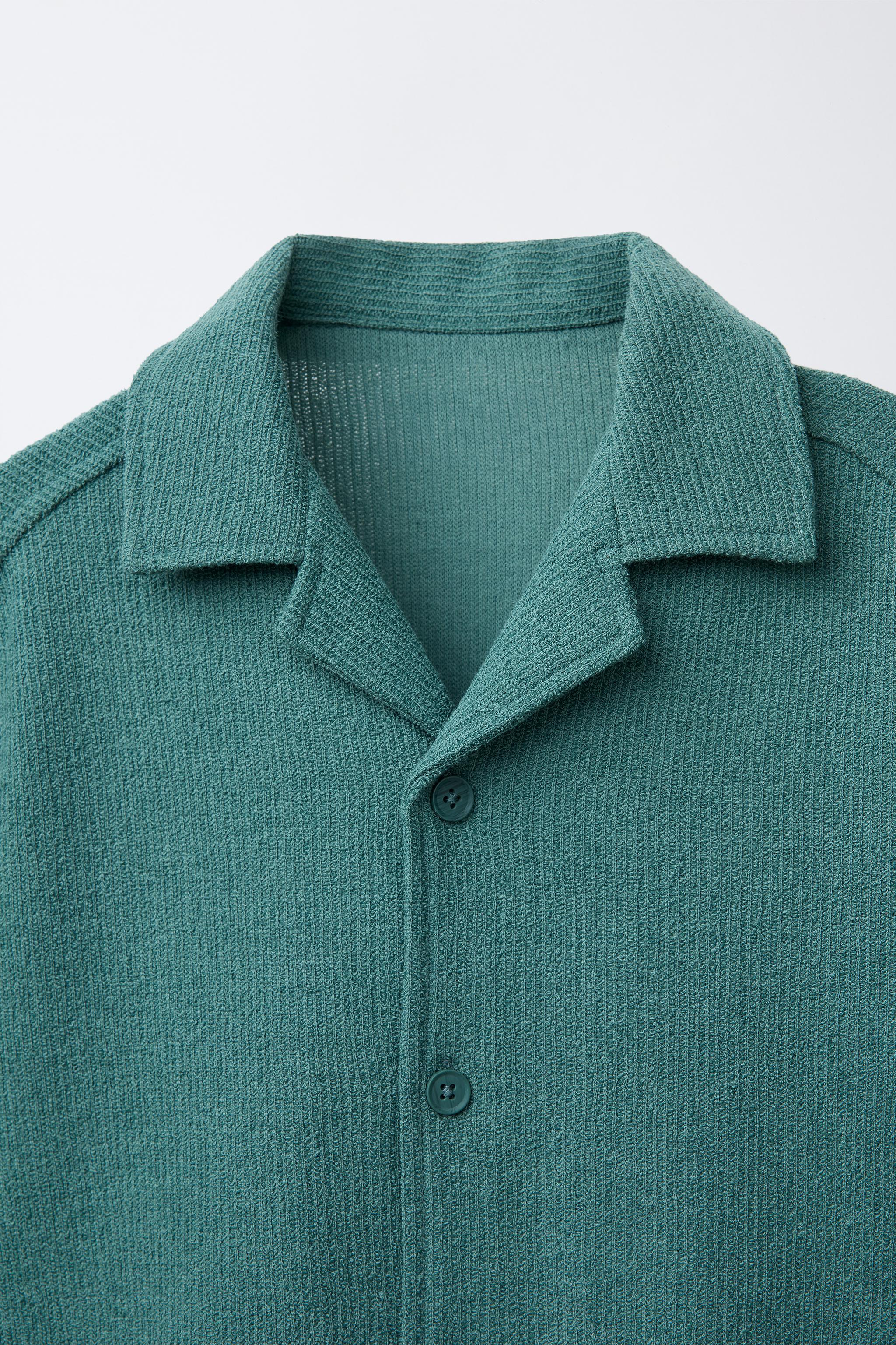 RUSTIC TOWEL EFFECT BOWLING SHIRT