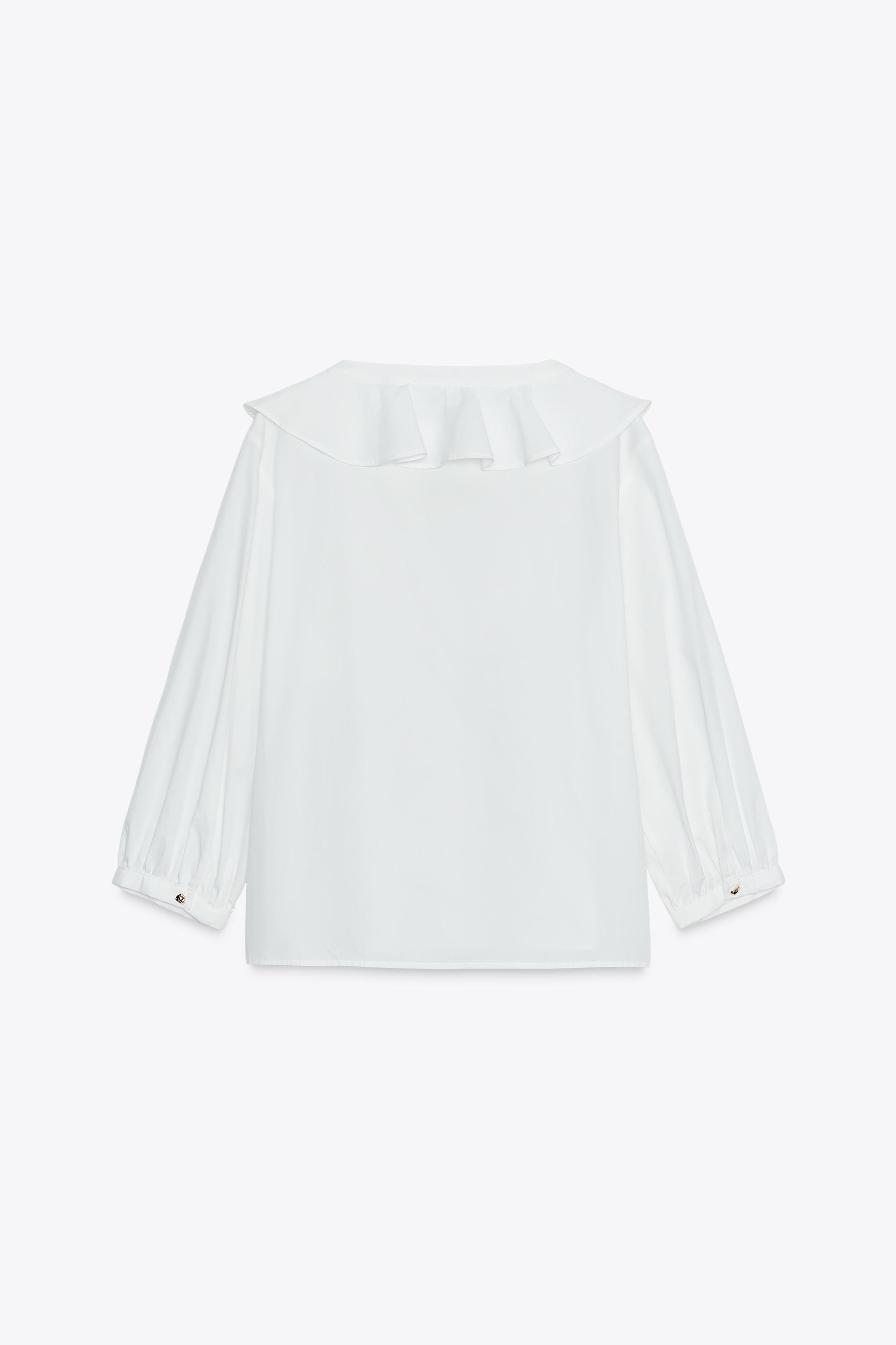 RUFFLED POPLIN SHIRT
