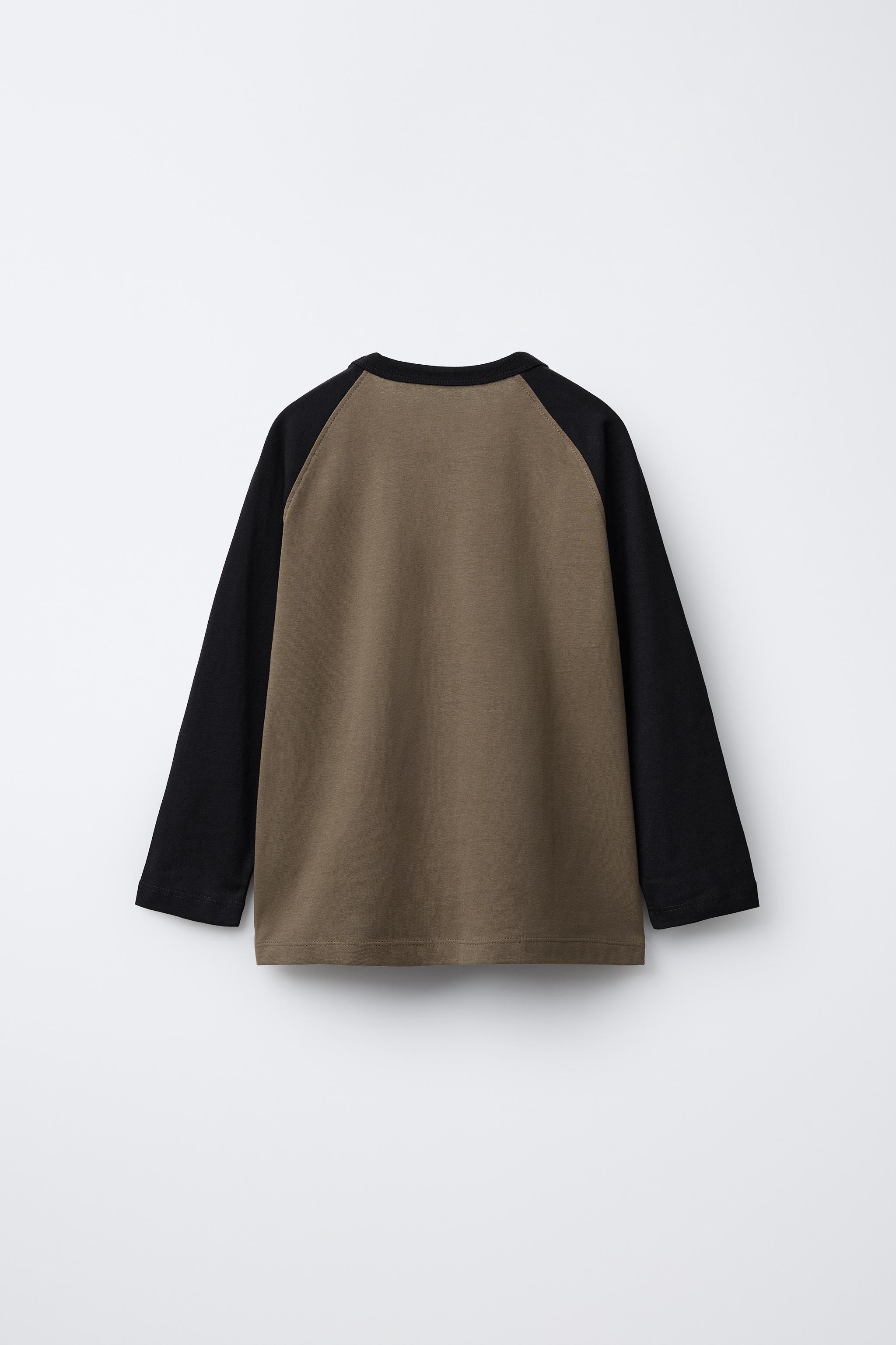 RAGLAN SLEEVE T-SHIRT WITH EMBROIDERED TEXT