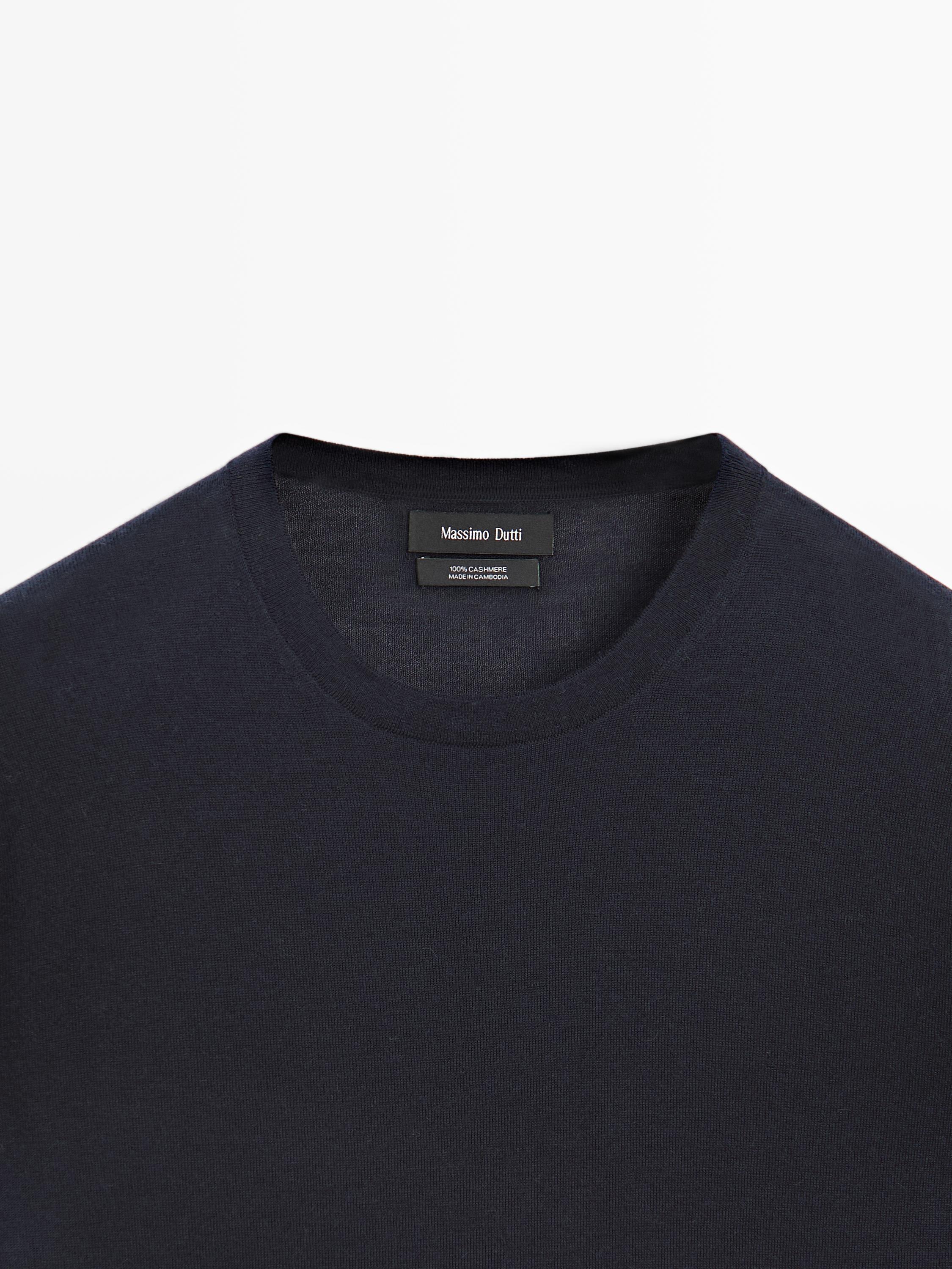 Knit 100% cashmere crew neck sweater