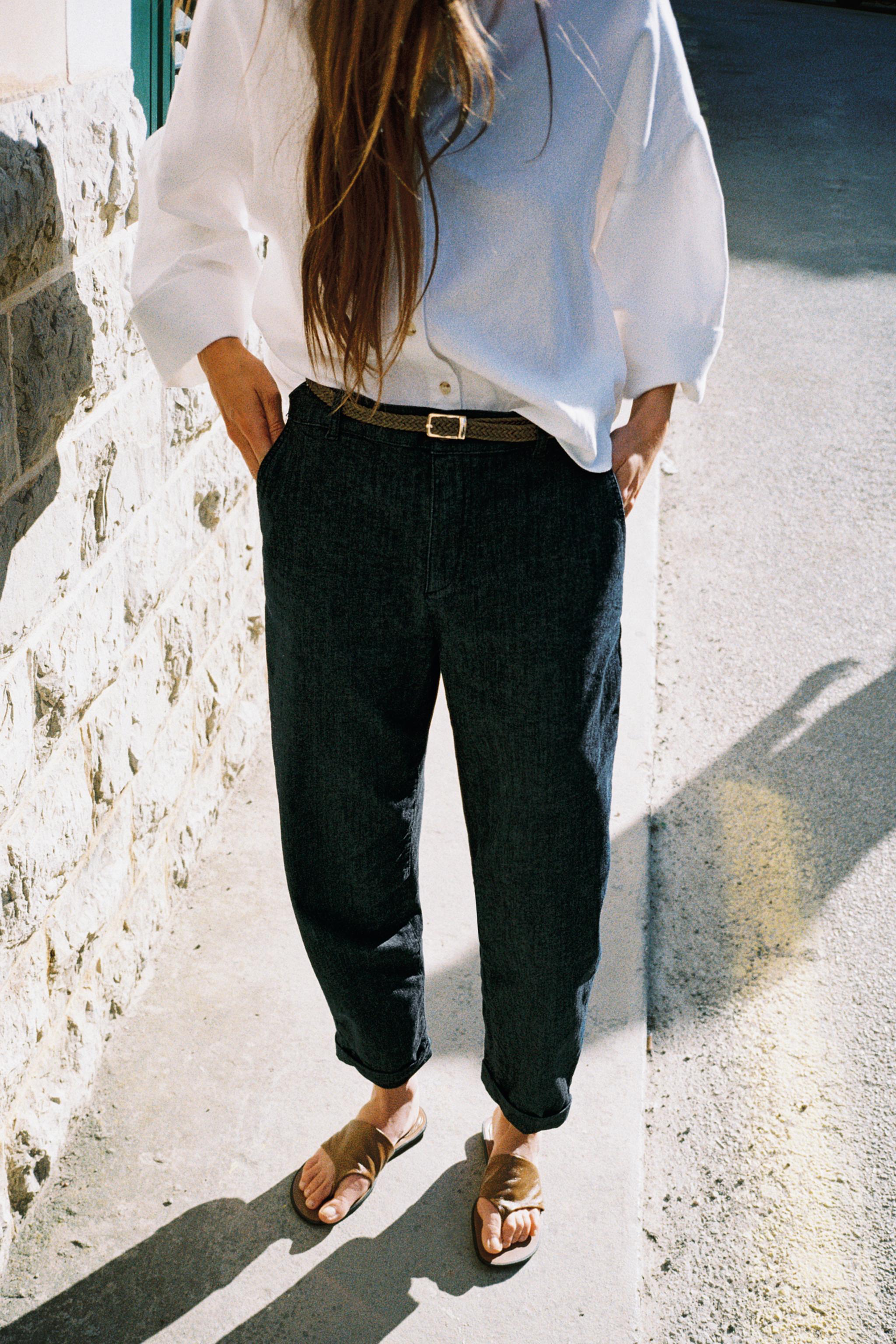 Z1975 BRAIDED BELT CHINO DENIM PANTS