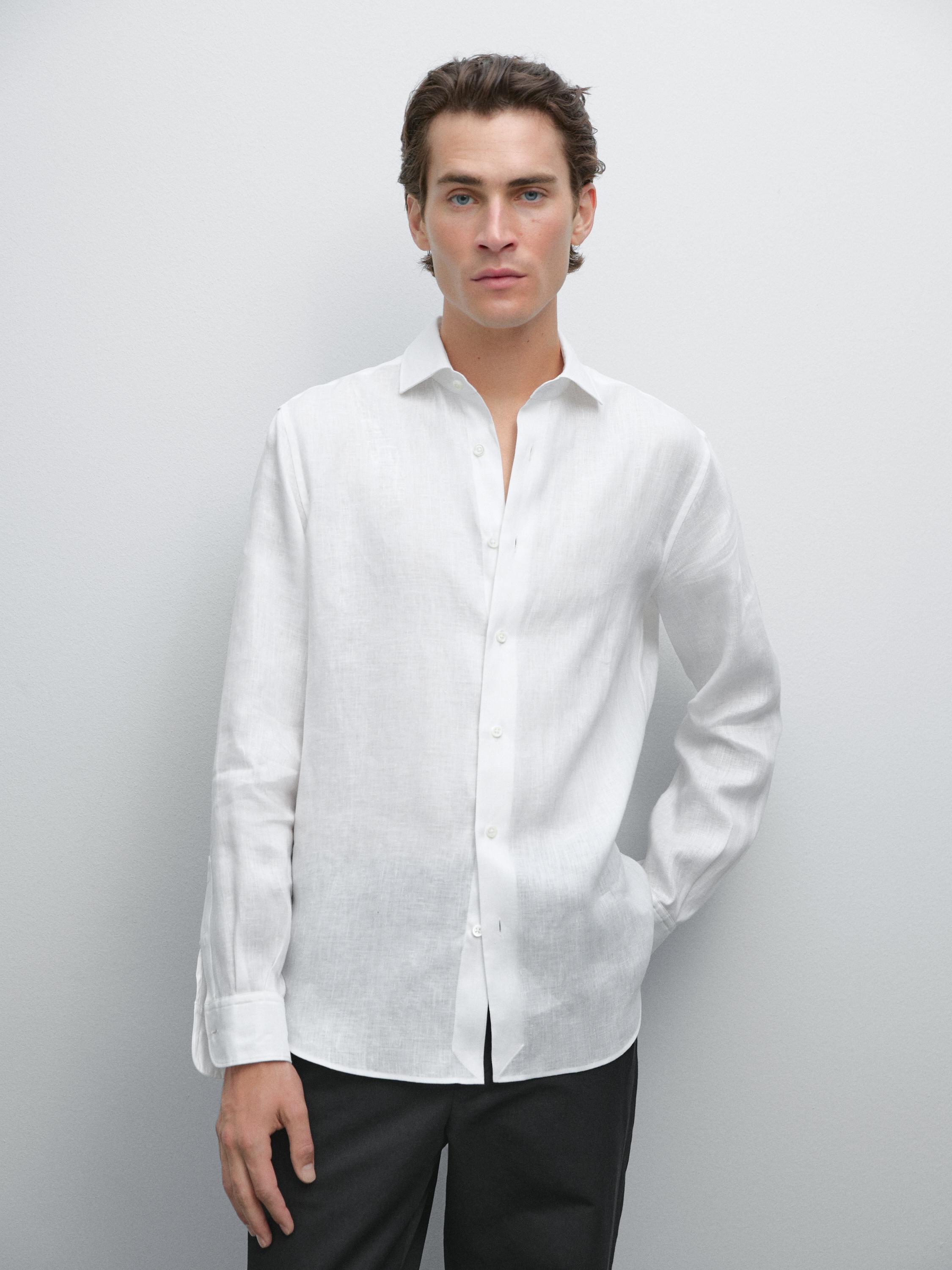 100% linen slim fit shirt