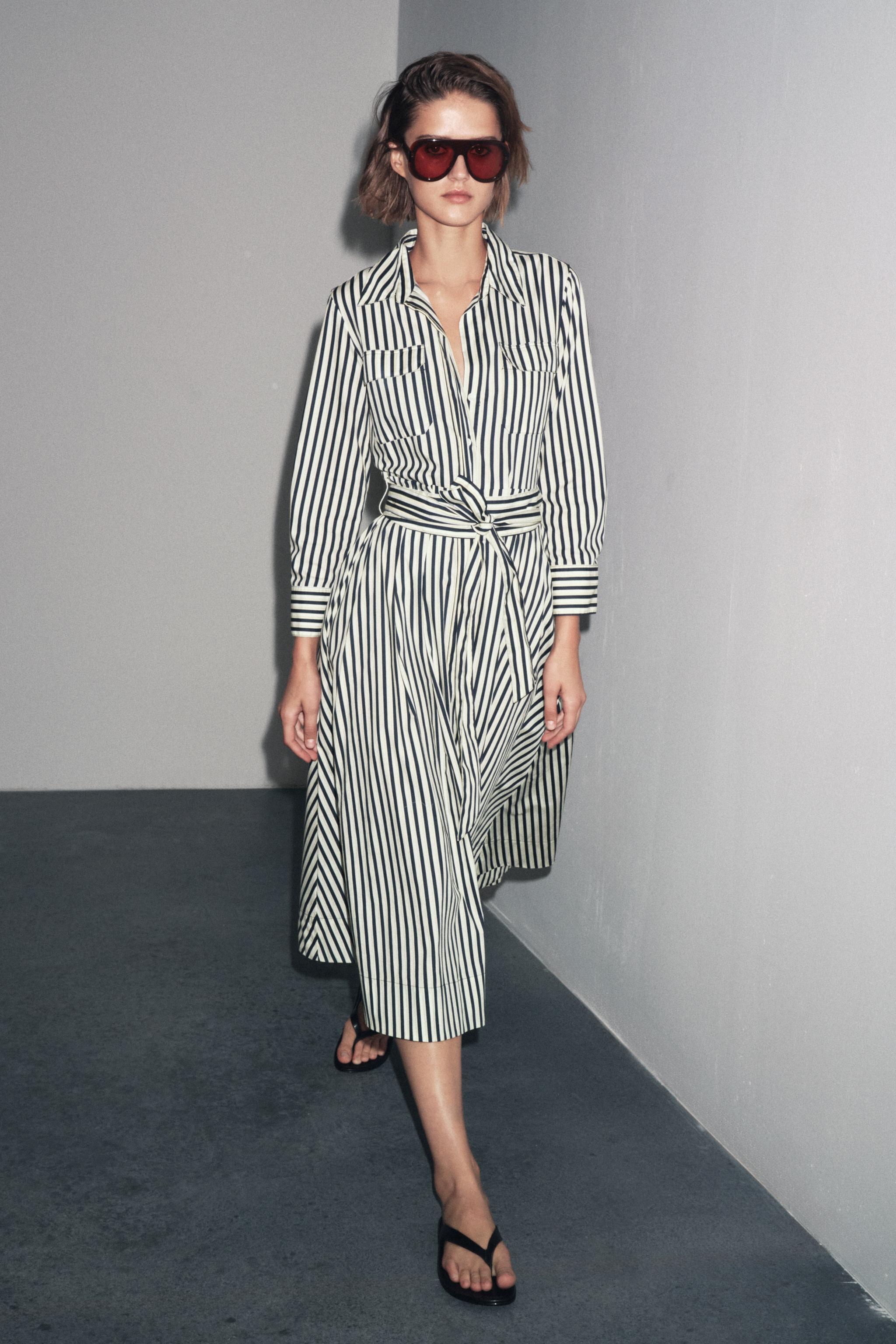 ZW COLLECTION STRIPED SHIRT DRESS