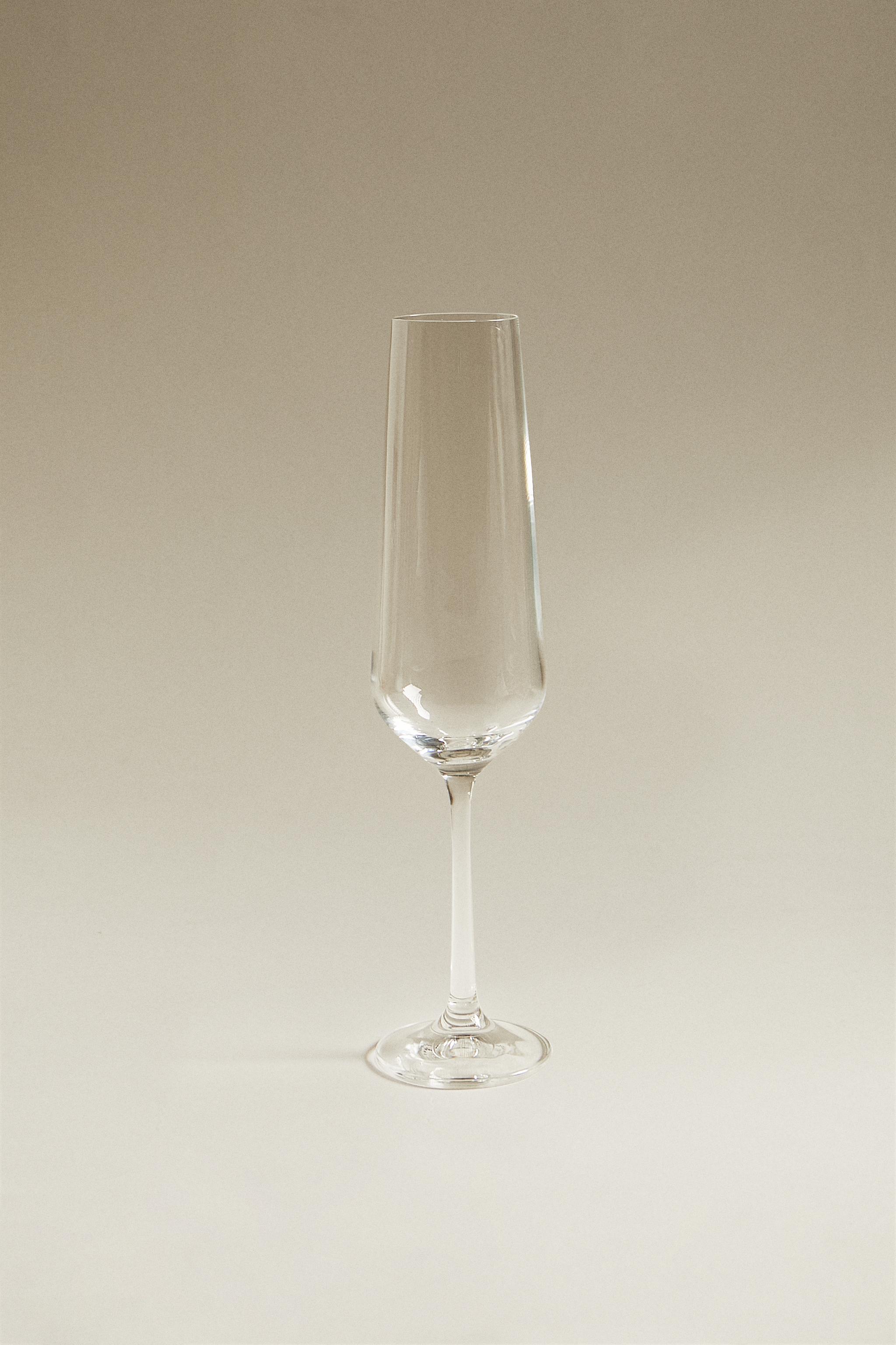 PLAIN BOHEMIA CRYSTAL FLUTE GLASS