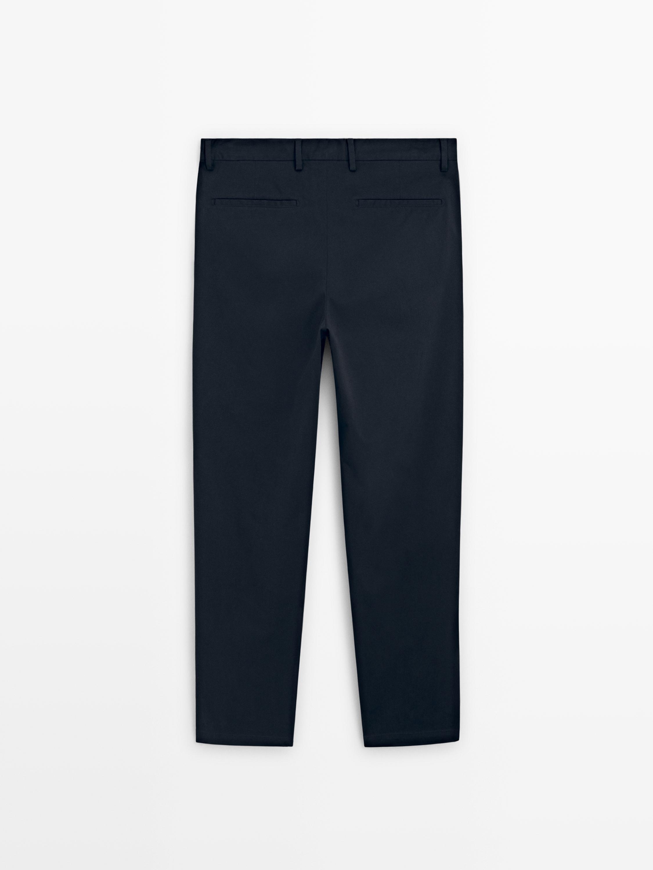 100% cotton slim fit trousers