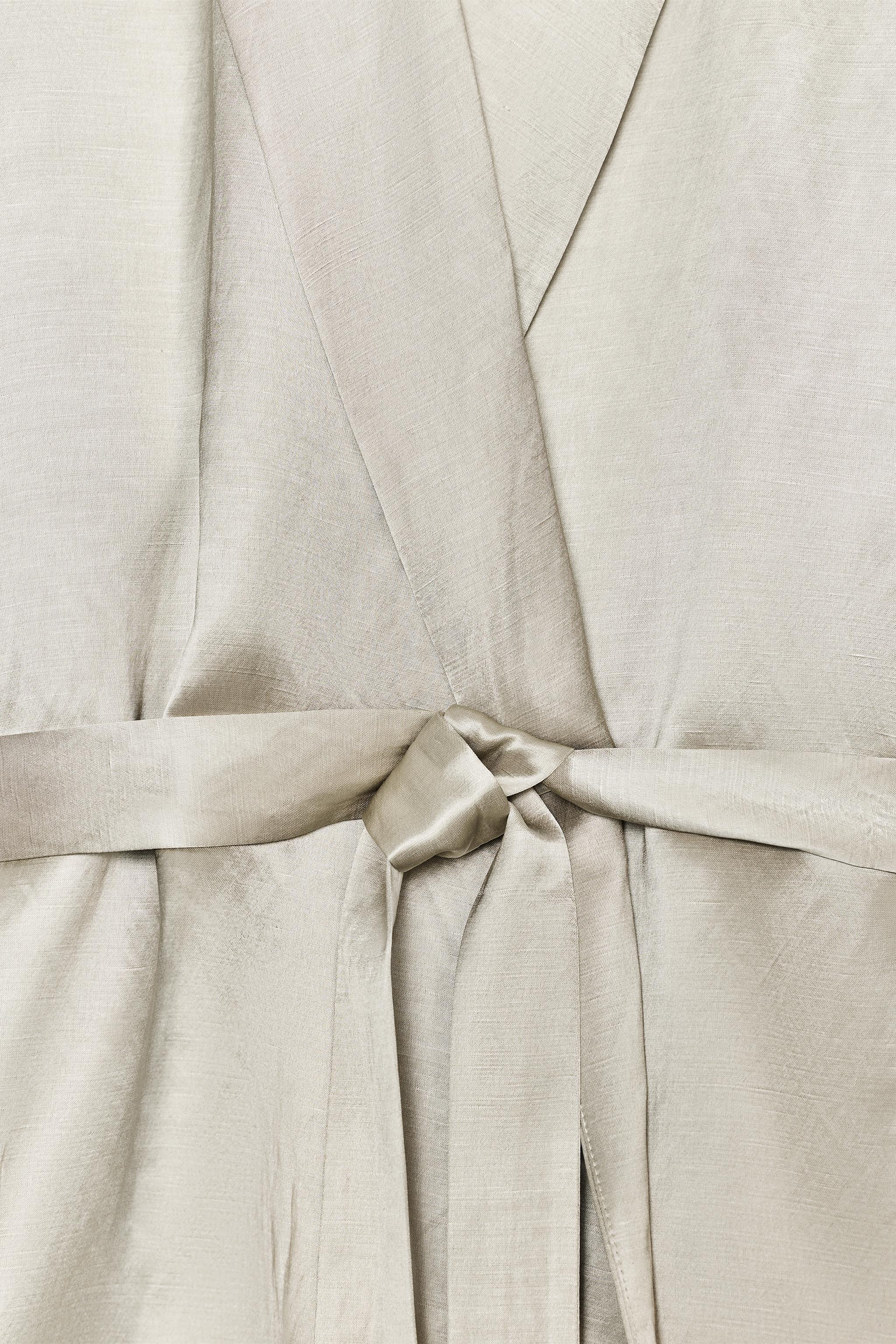 SATIN EFFECT BLAZER WITH BELT ZW COLLECTION LIMITED EDITION