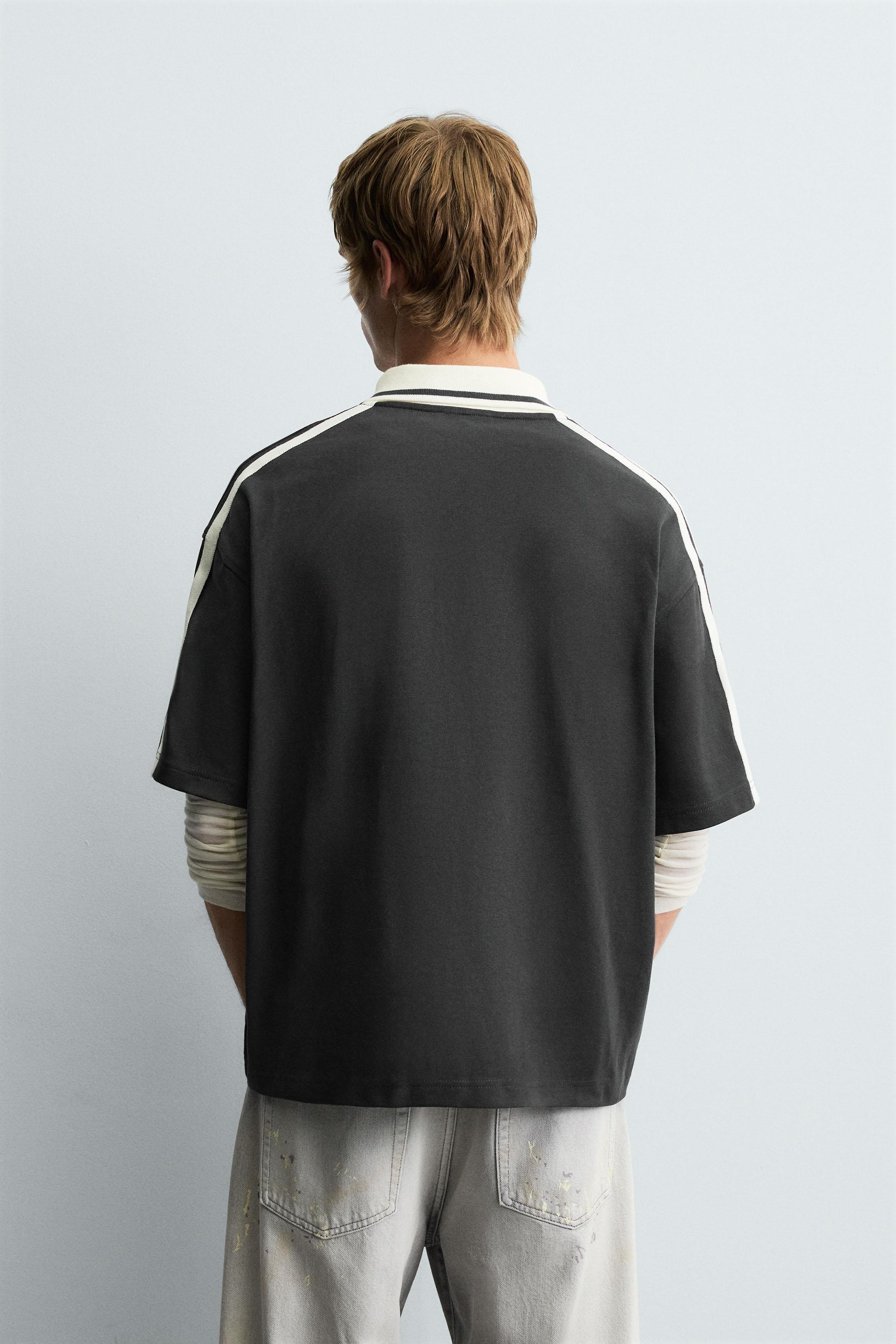 RETRO FOOTBALL PRINT POLO SHIRT