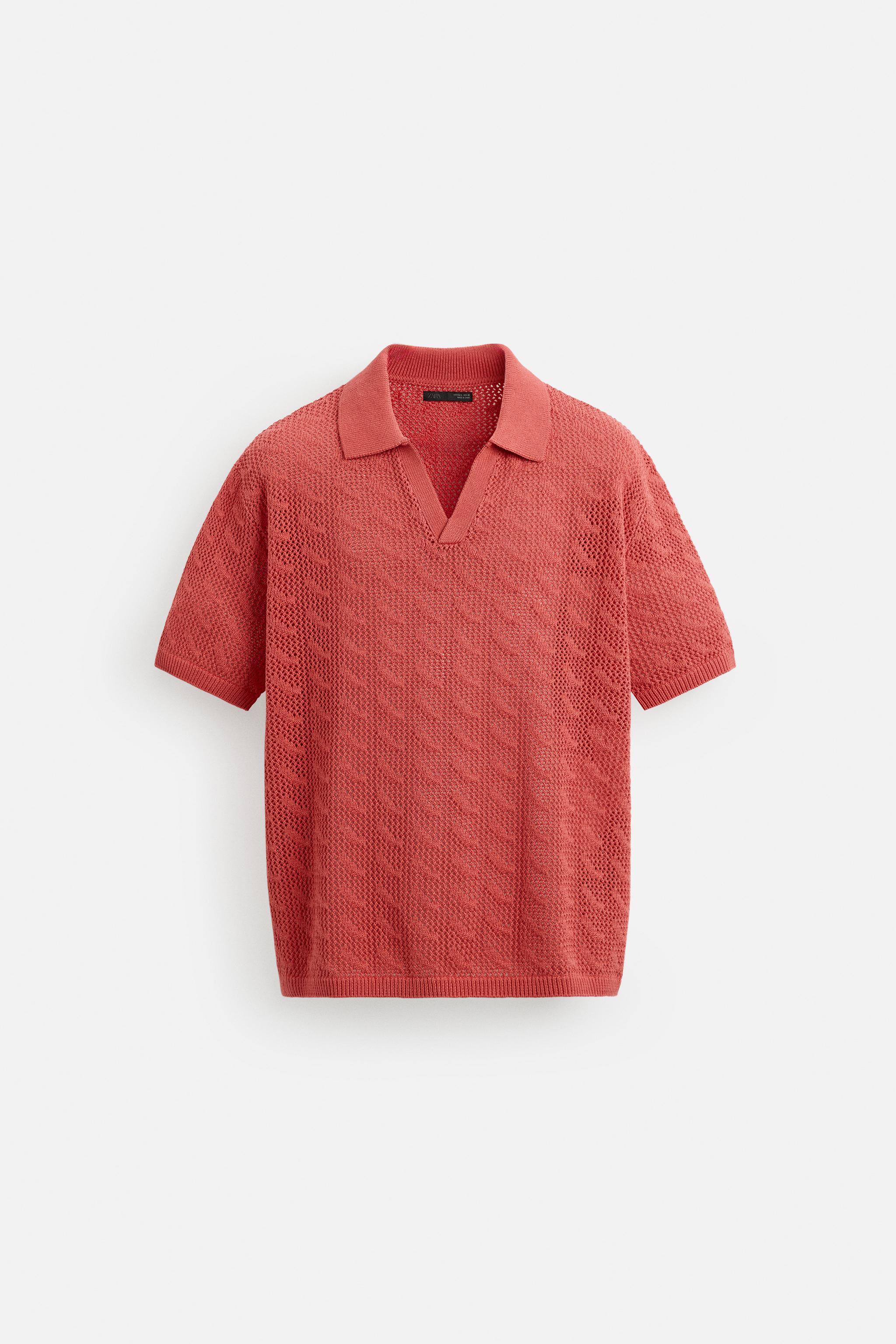 OPEN STITCH KNIT POLO SHIRT