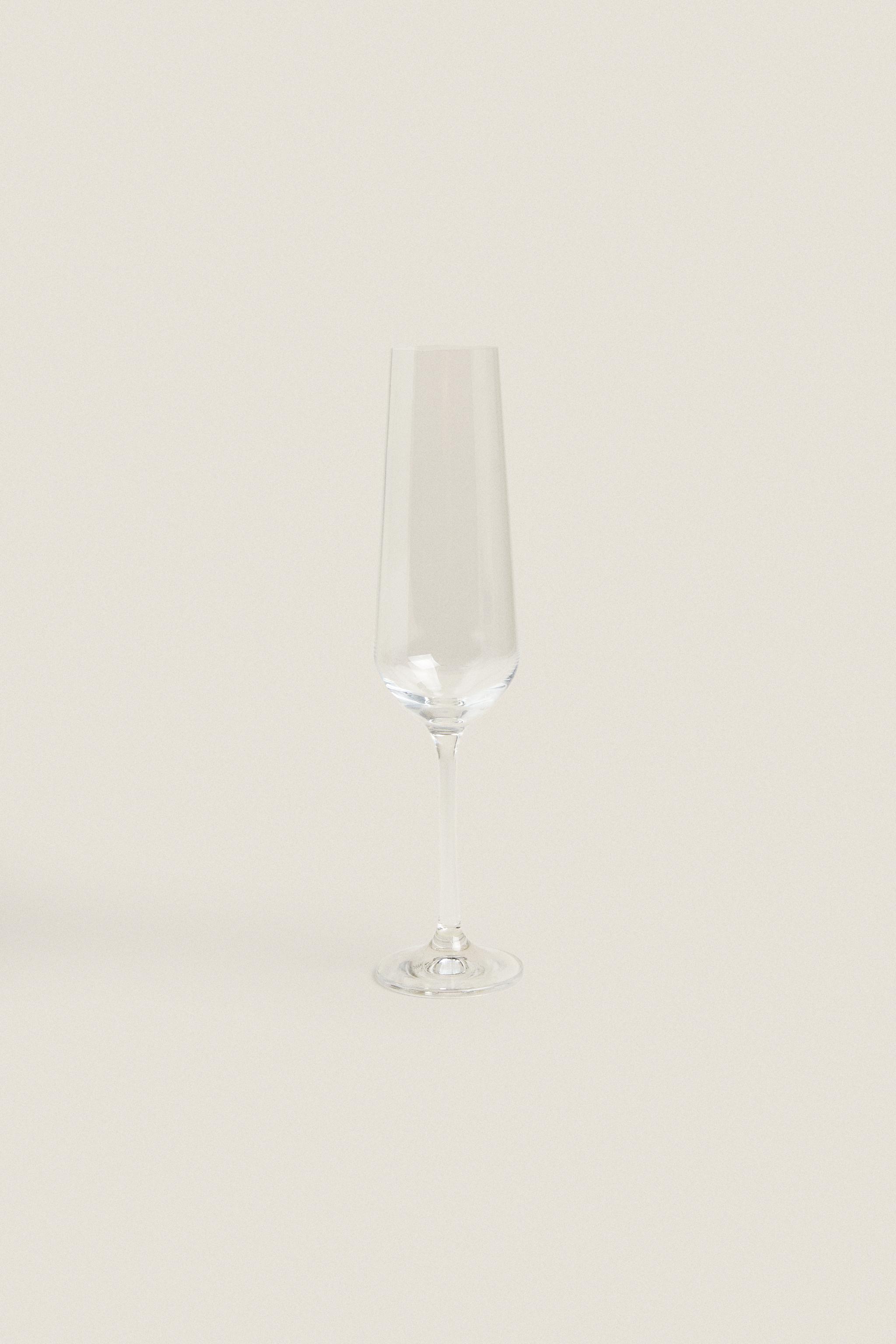 PLAIN BOHEMIA CRYSTAL FLUTE GLASS