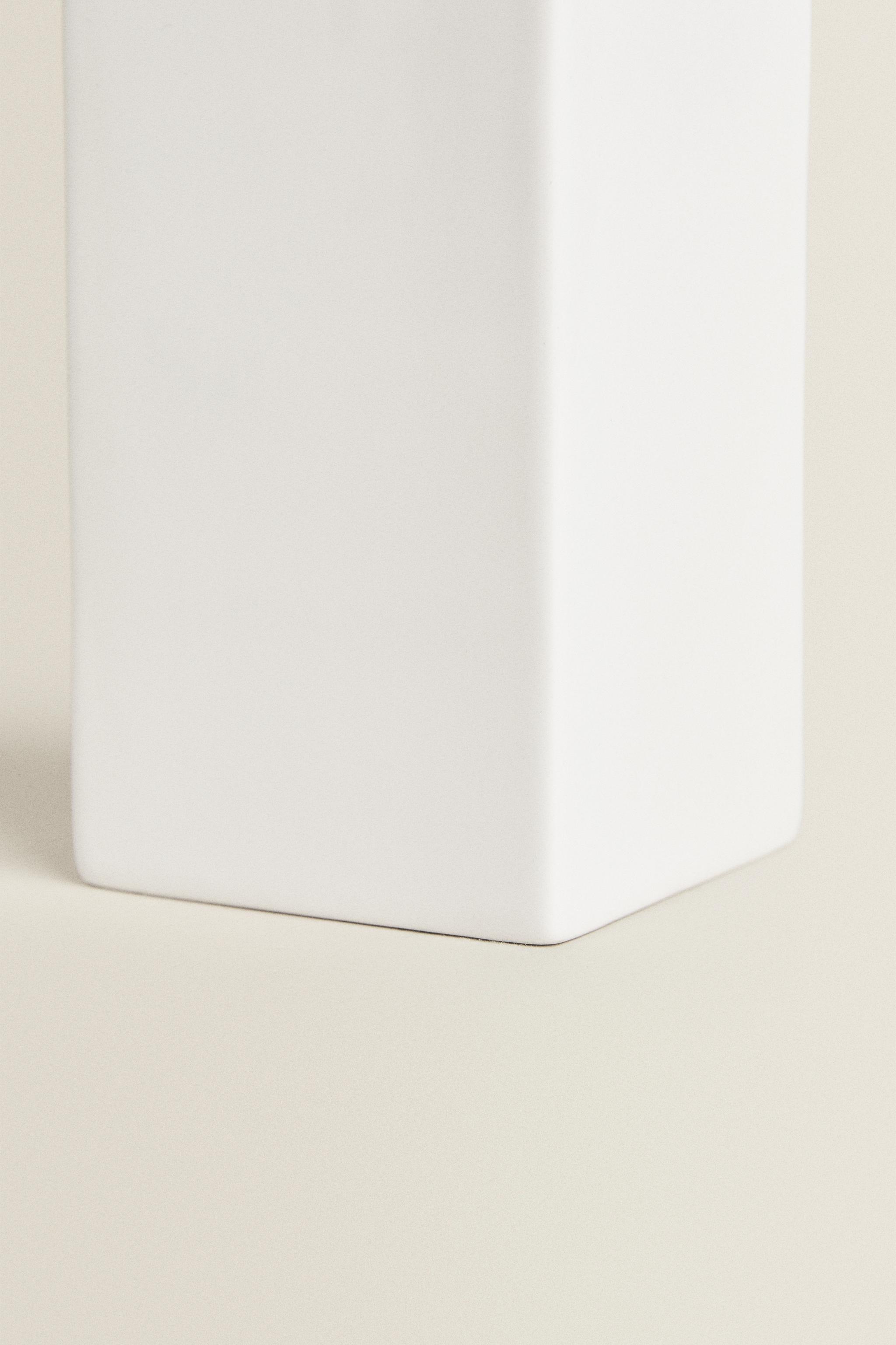 WHITE EARTHENWARE SOAP DISPENSER