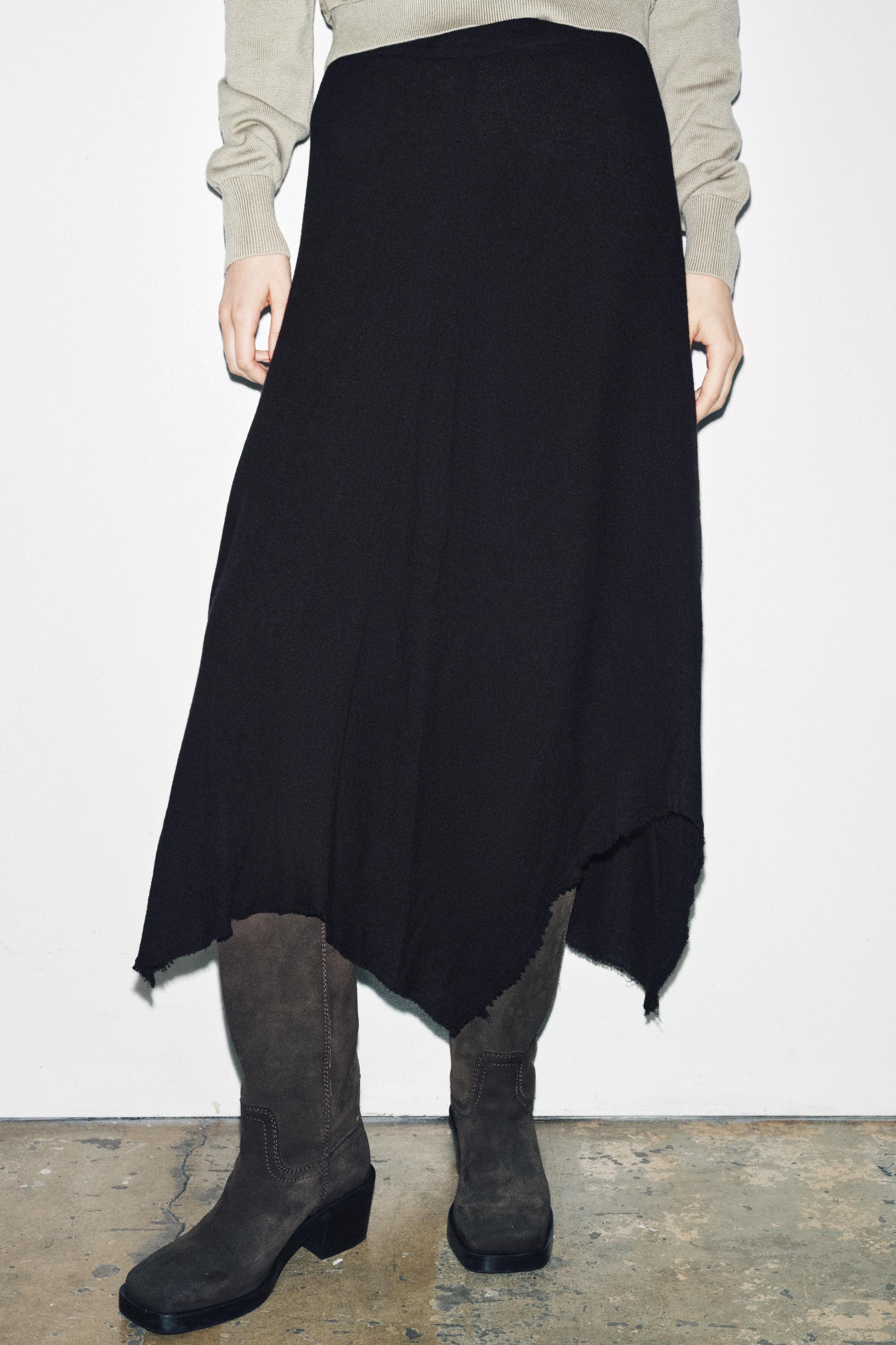 ZW COLLECTION ASYMMETRIC MIDI SKIRT