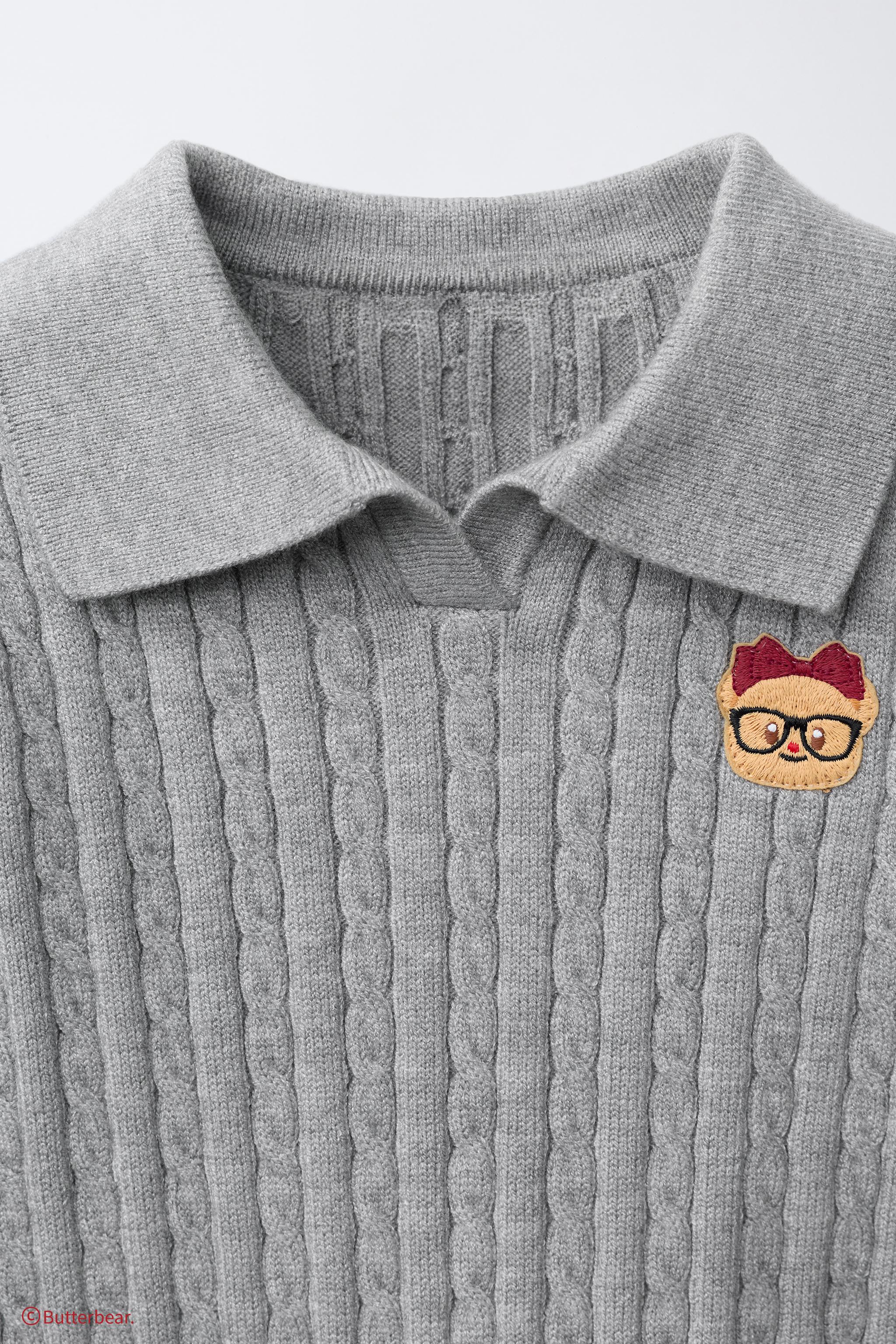 BUTTERBEAR © CABLE KNIT POLO SHIRT