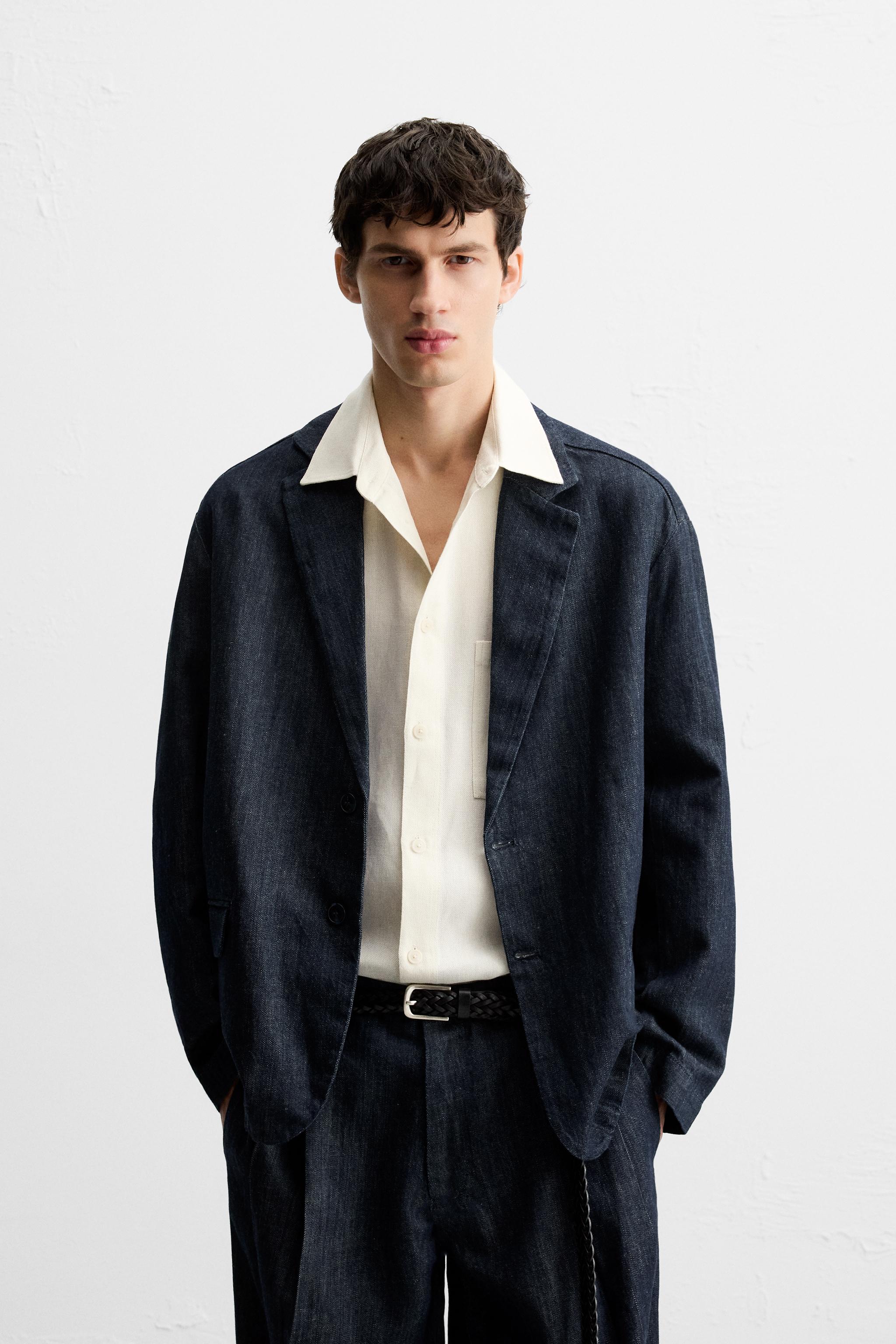 RELAXED FIT DENIM BLAZER