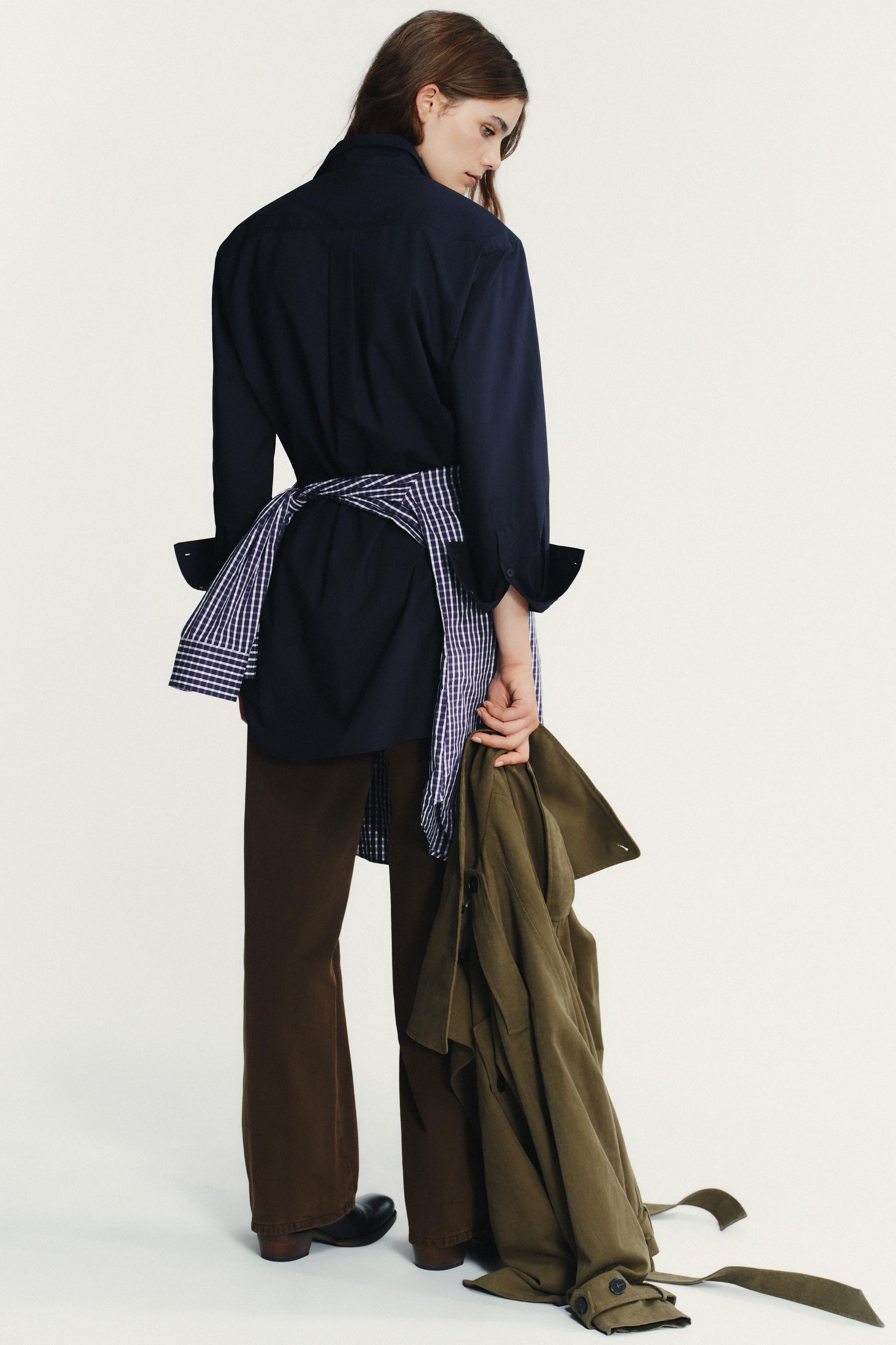 SHOULDER PAD POPLIN SHIRT