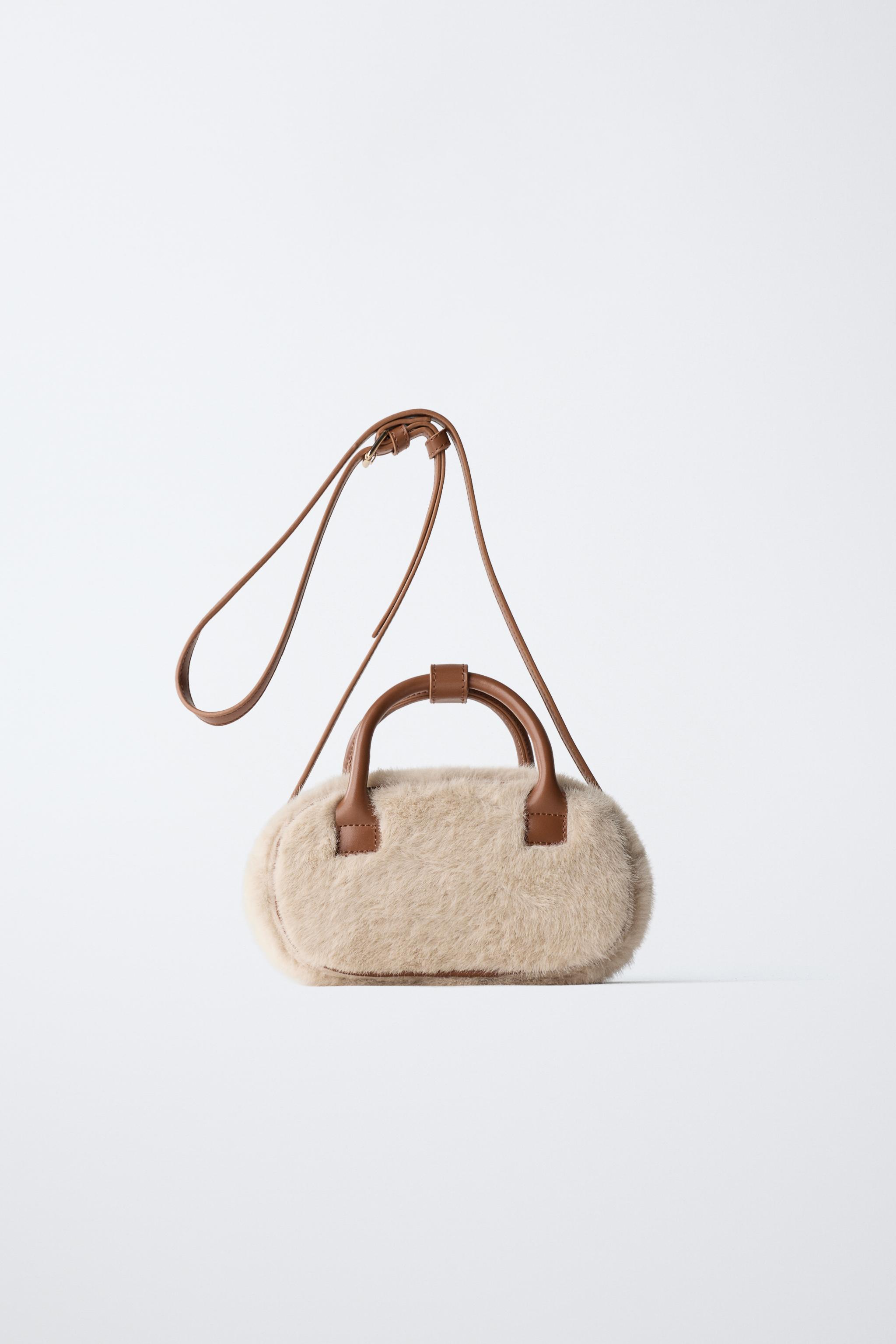 FAUX FUR BOWLING CROSSBODY BAG