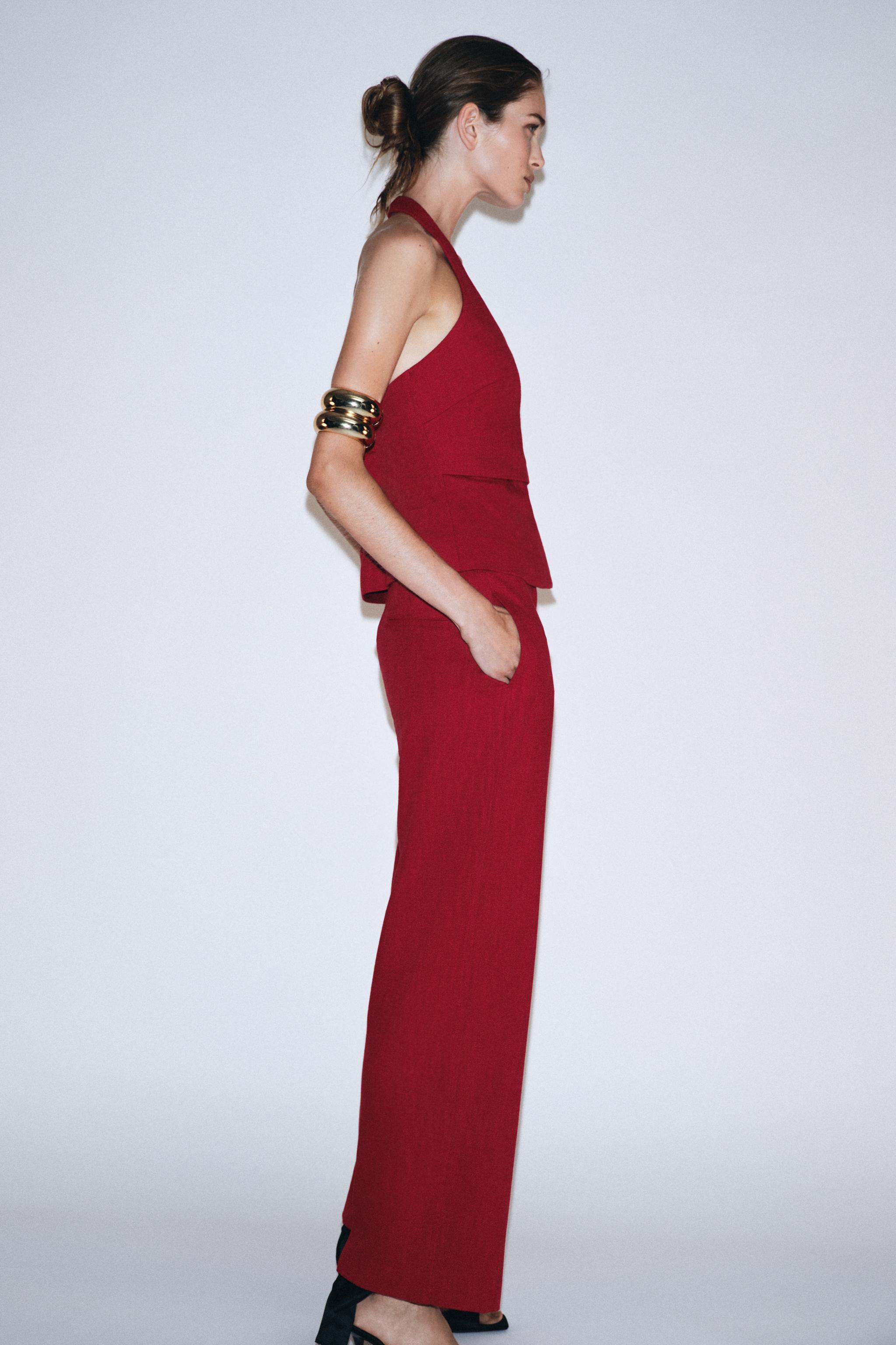 HIGH-WAISTED STRAIGHT LEG PANTS