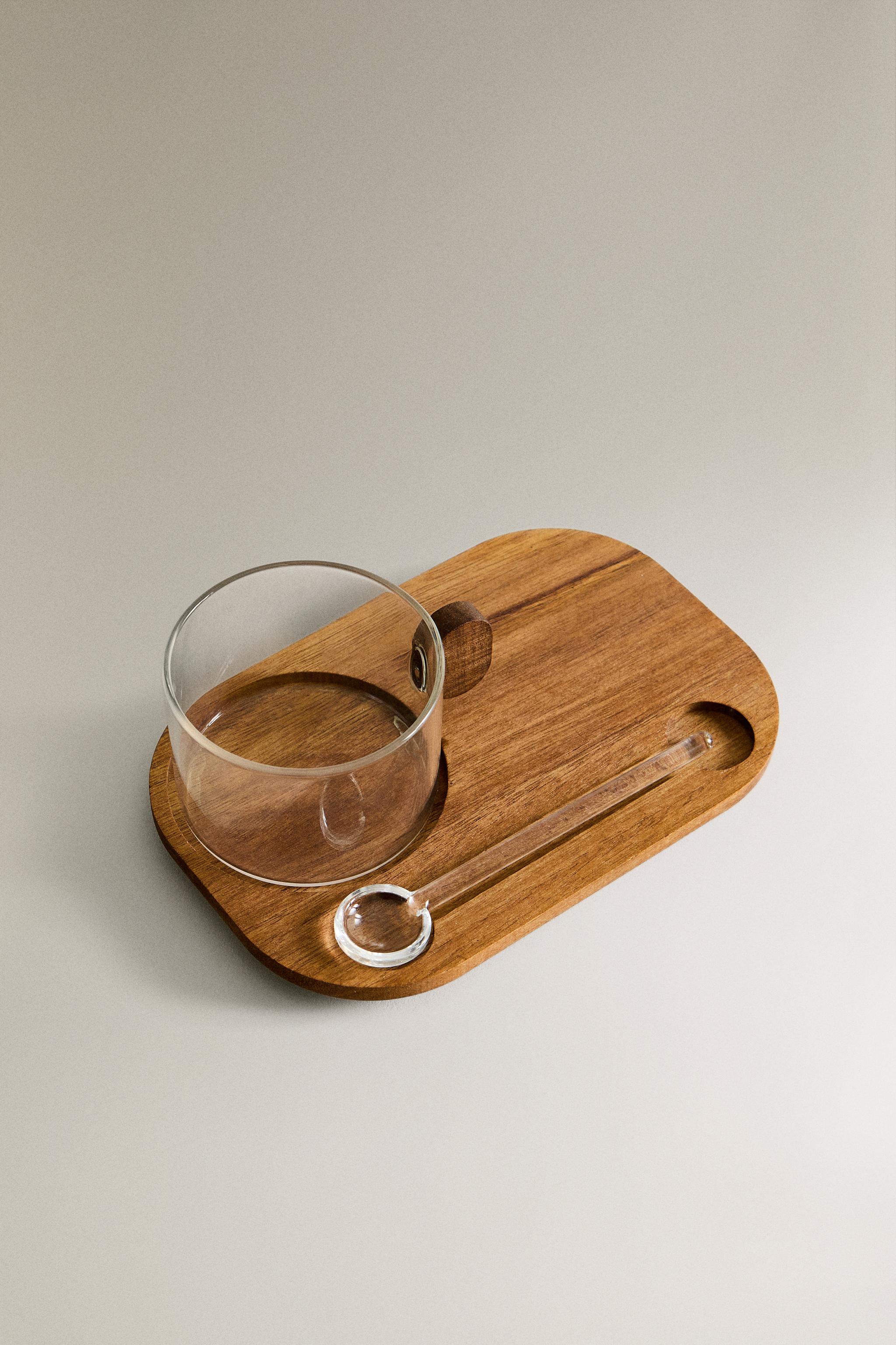 BOROSILICATE GLASS MUG WITH TRAY