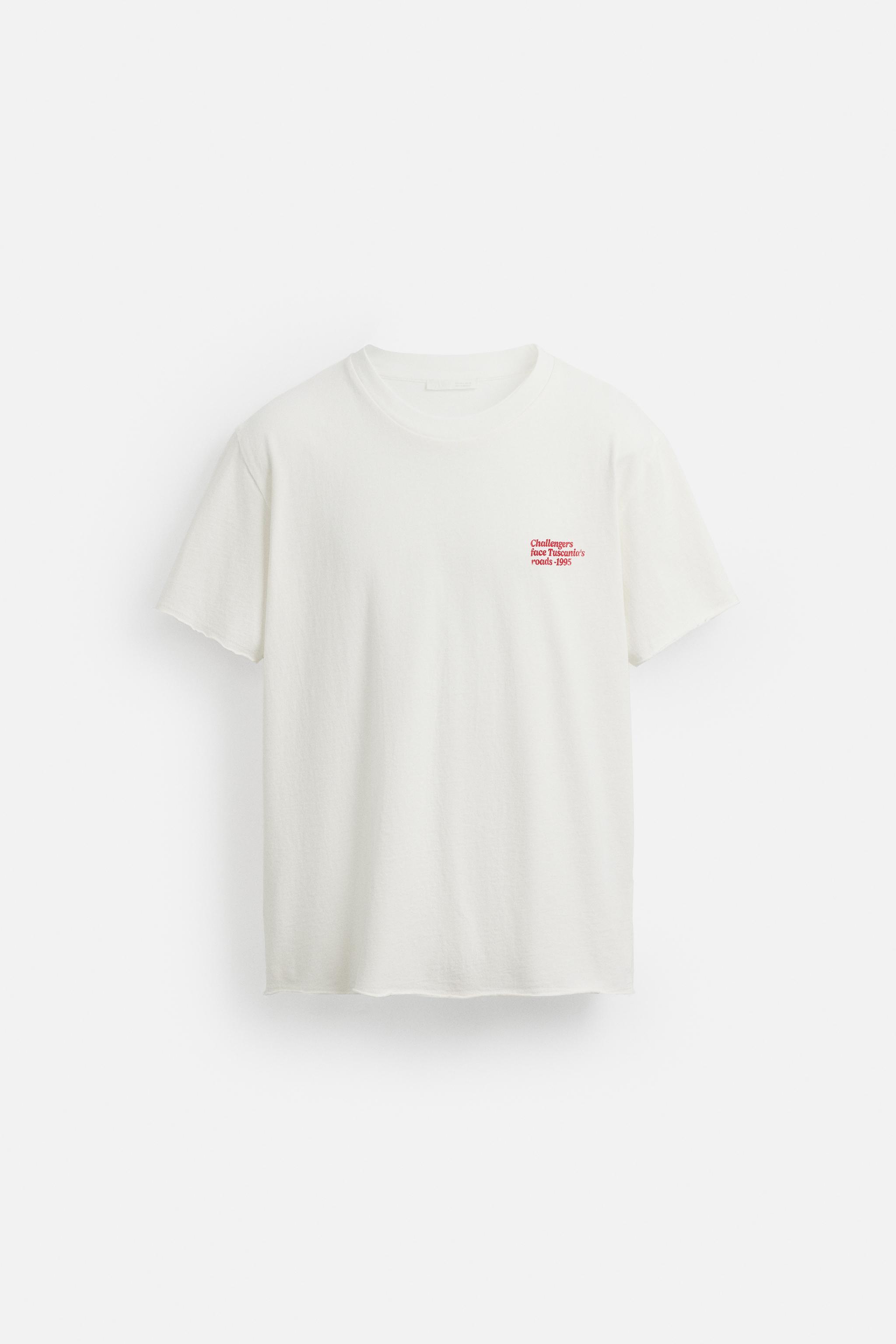 WASHED PRINT TEXT T-SHIRT