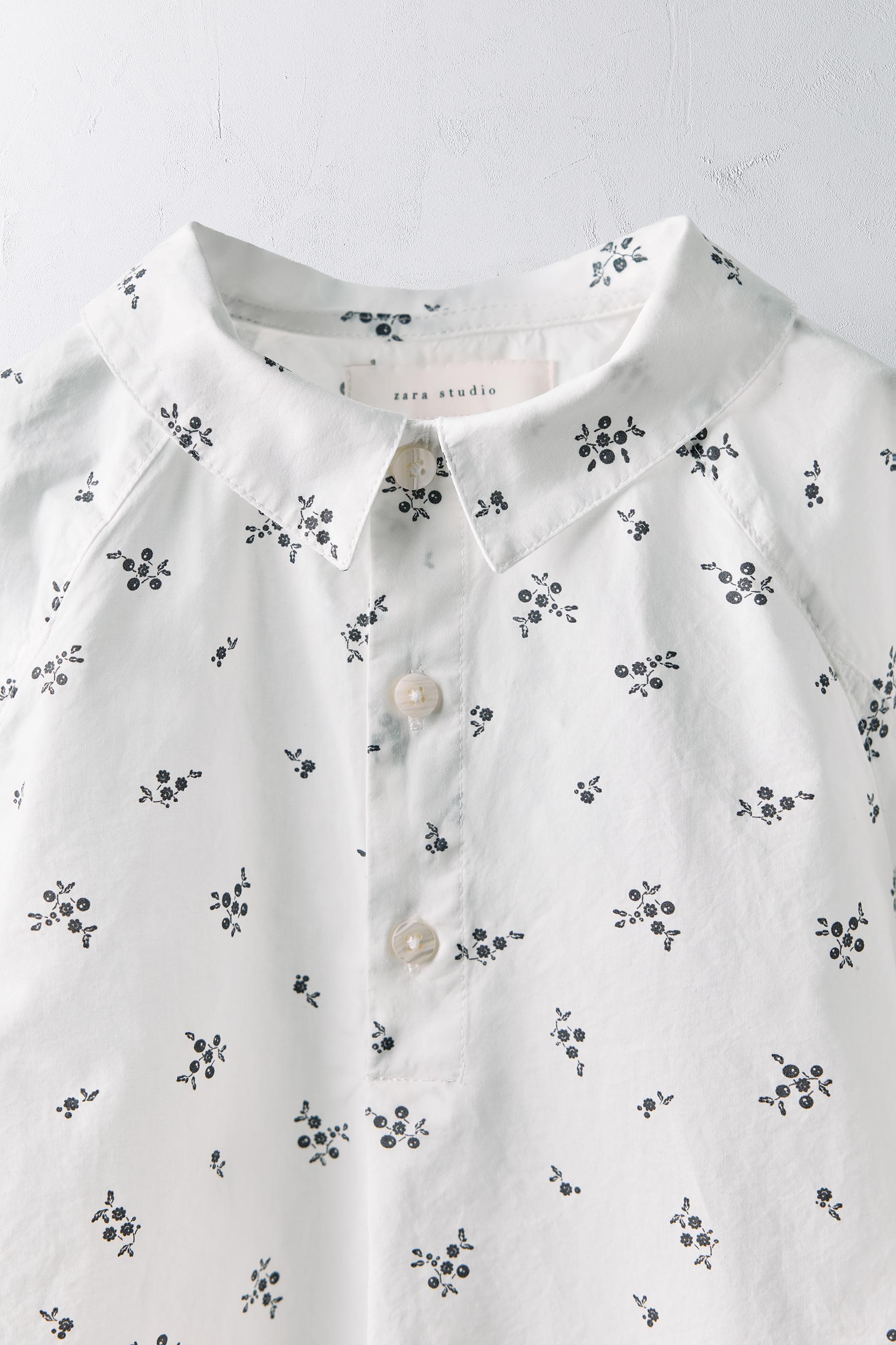 AGES 6-10/LIMITED EDITION FLORAL POPLIN SHIRT