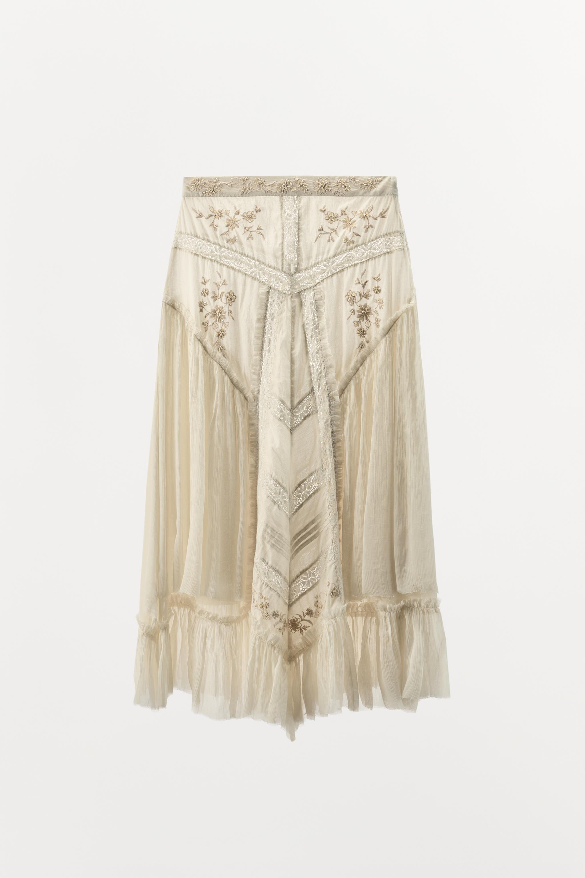 LIMITED EDITION EMBROIDERED LACE COMBINATION SKIRT