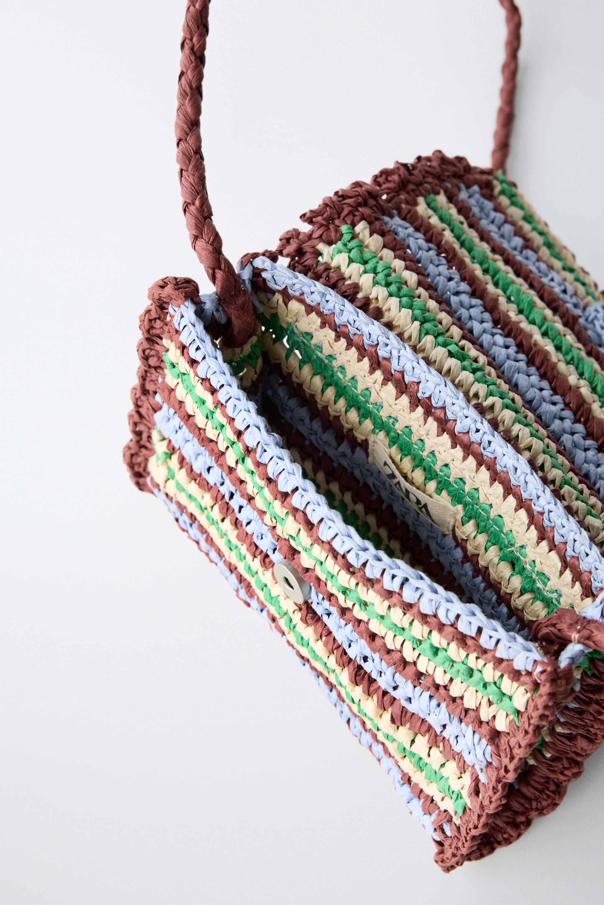 RAFFIA EFFECT CROSSBODY BAG