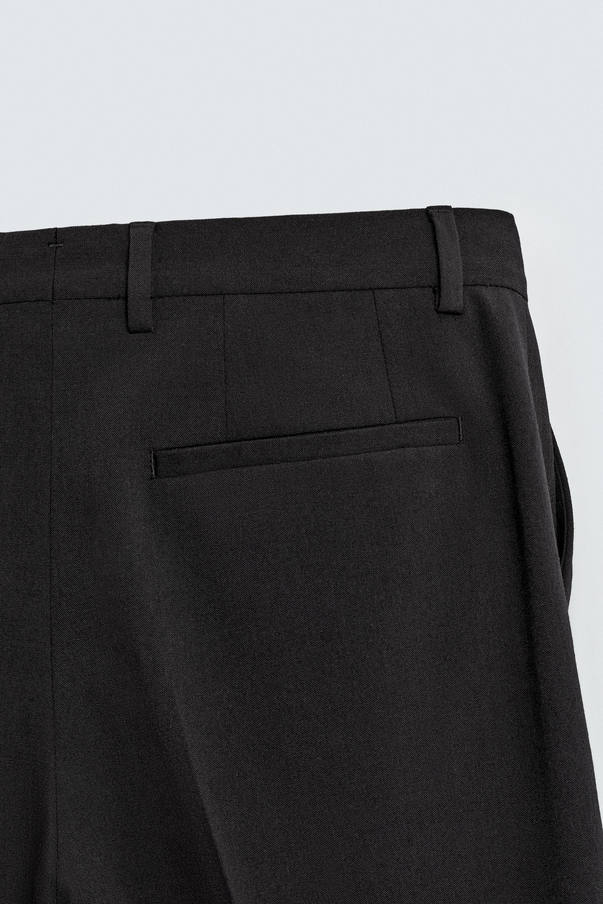 WOOL BLEND TUXEDO SUIT PANTS