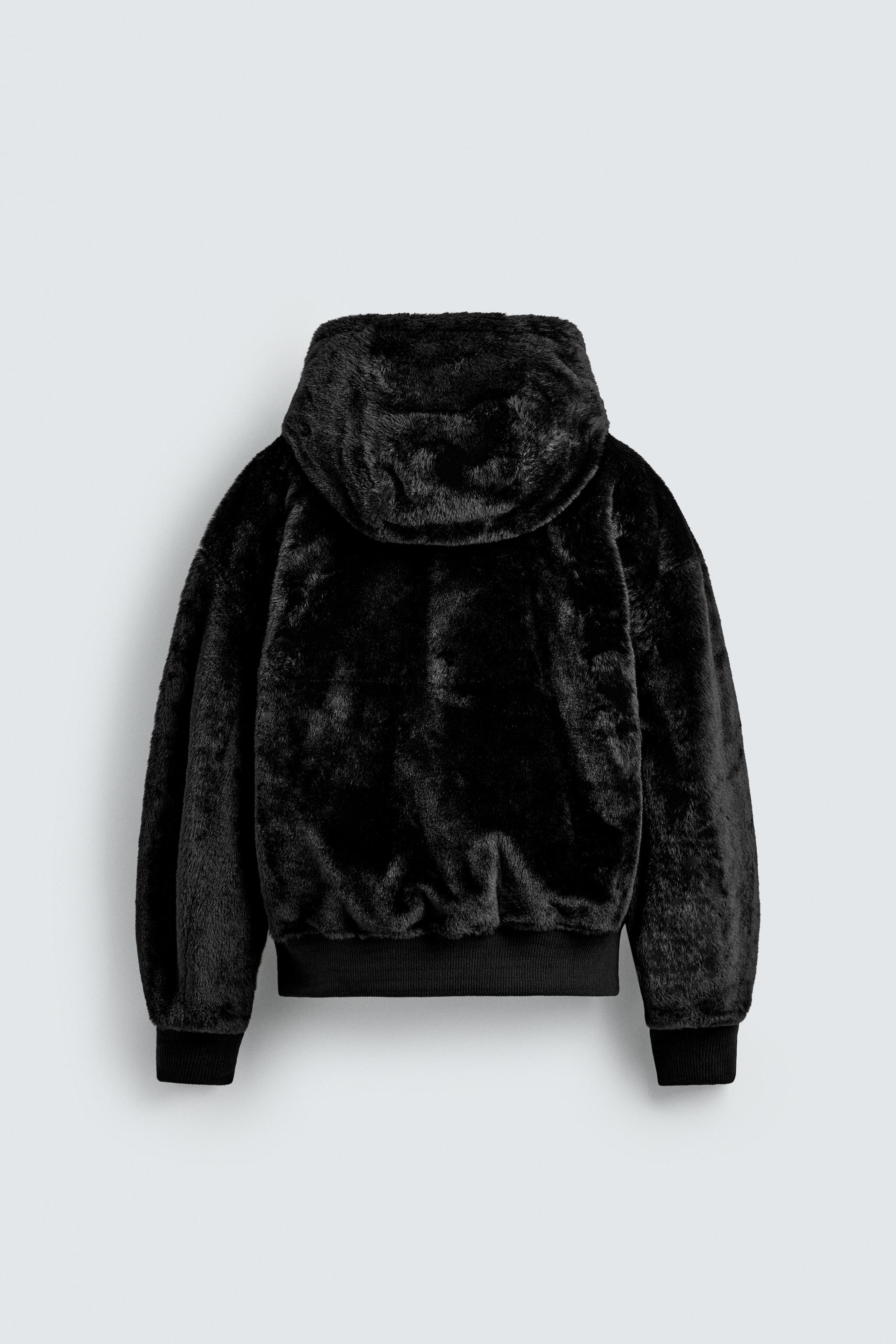 REVERSIBLE FAUX FUR BOMBER JACKET
