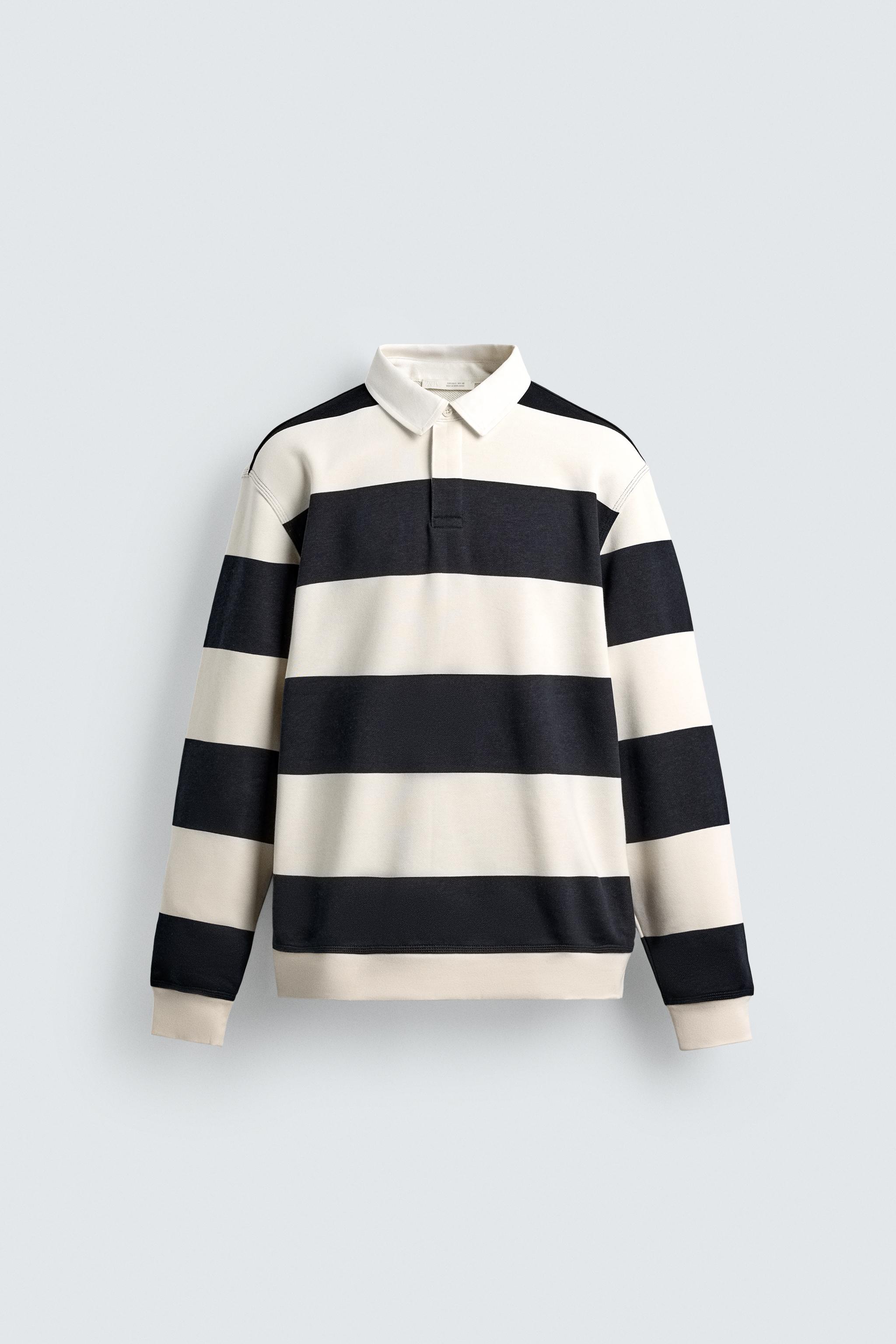 CONTRAST COLLAR POLO SWEATSHIRT