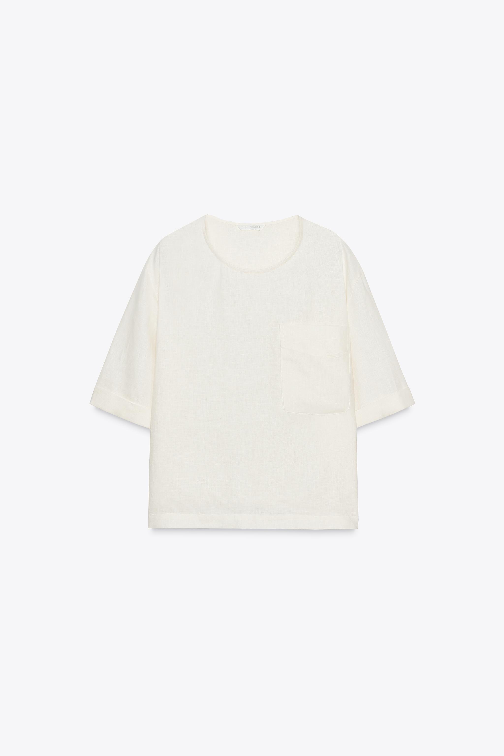 ZW COLLECTION LINEN SHORT SLEEVE TOP