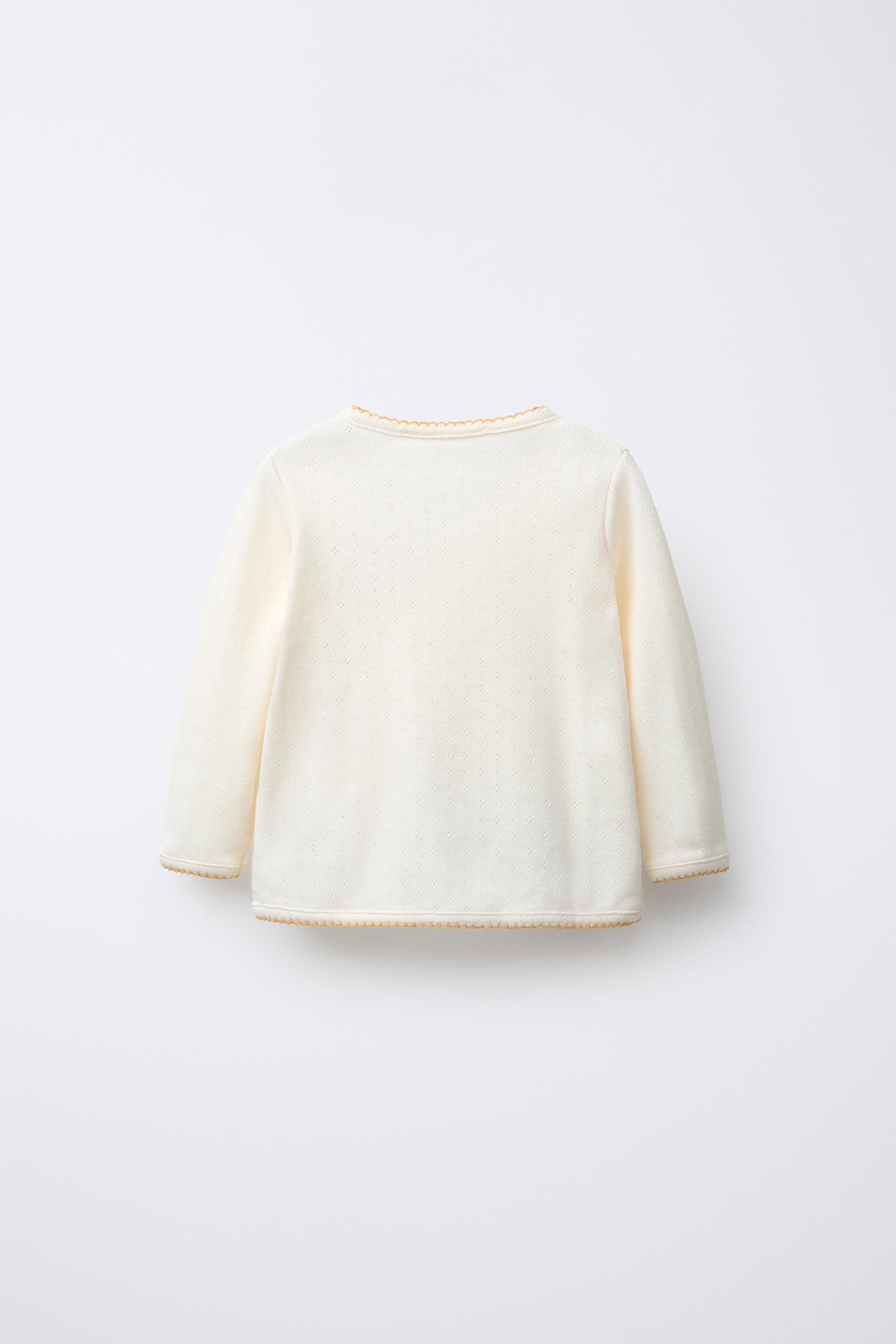 CROSS-STITCH EMBROIDERED HORSE POINTELLE T-SHIRT