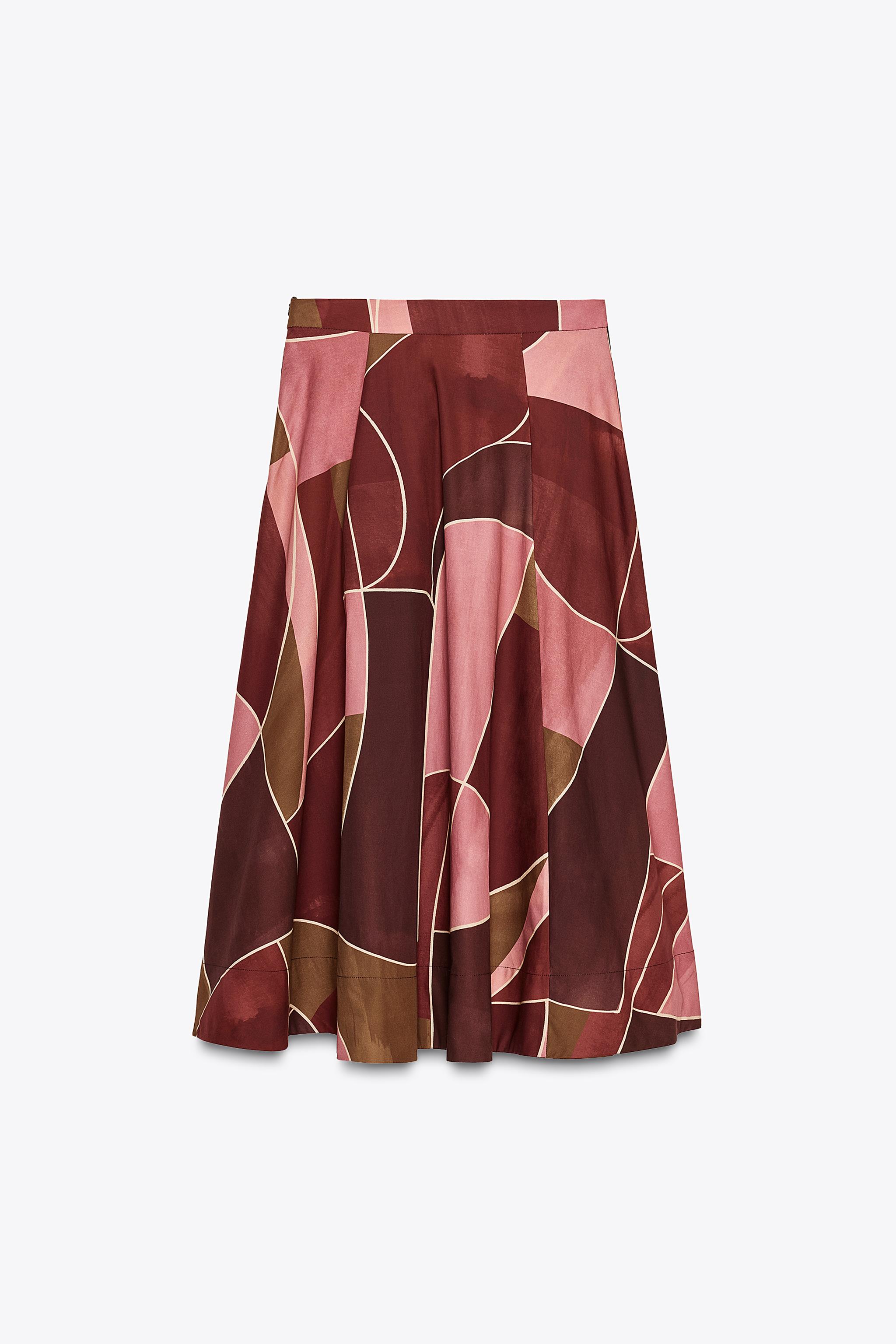 PRINTED MIDI SKIRT ZW COLLECTION