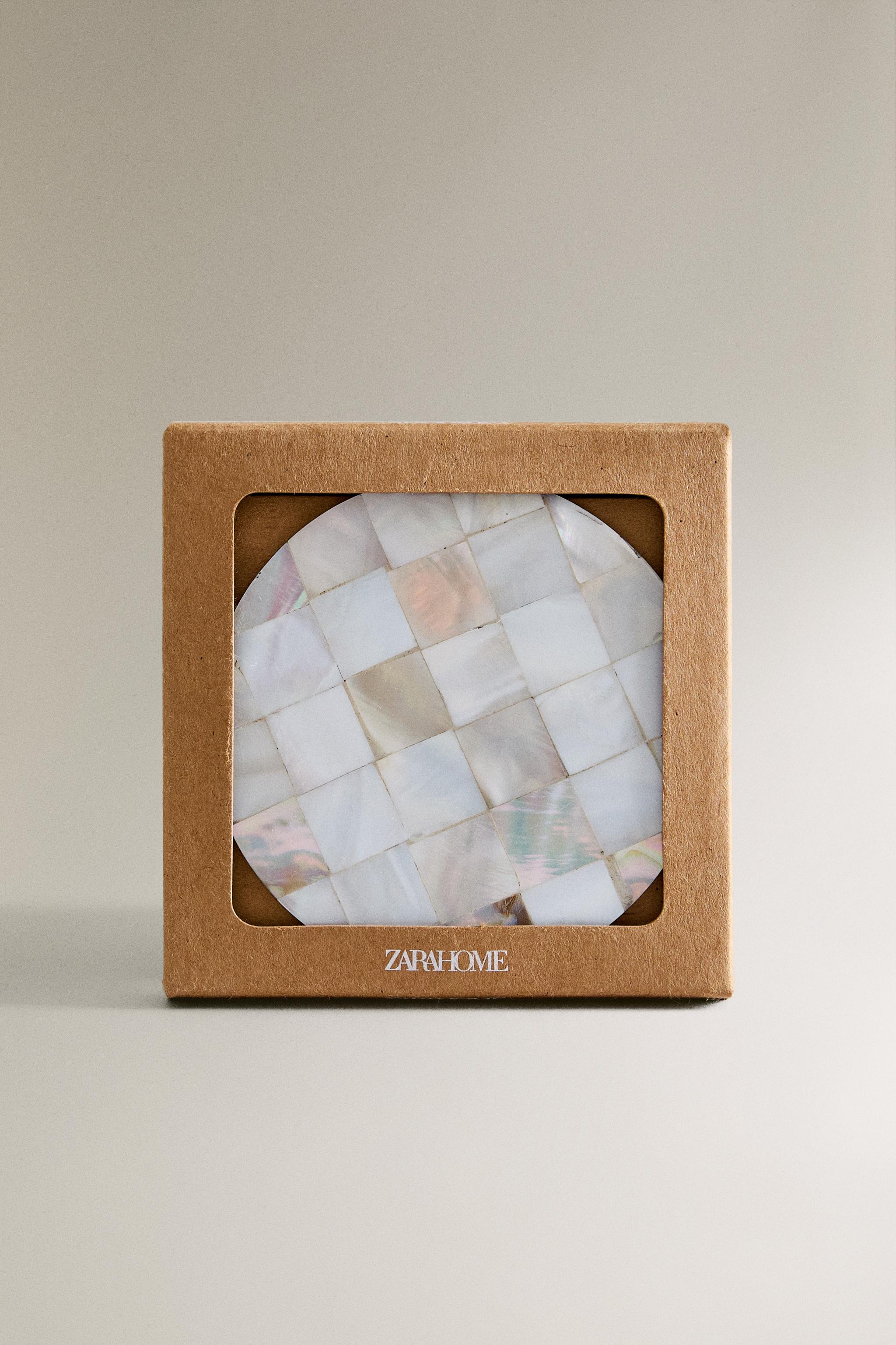 SET OF MOTHER-OF-PEARL COASTERS (SET OF 4)