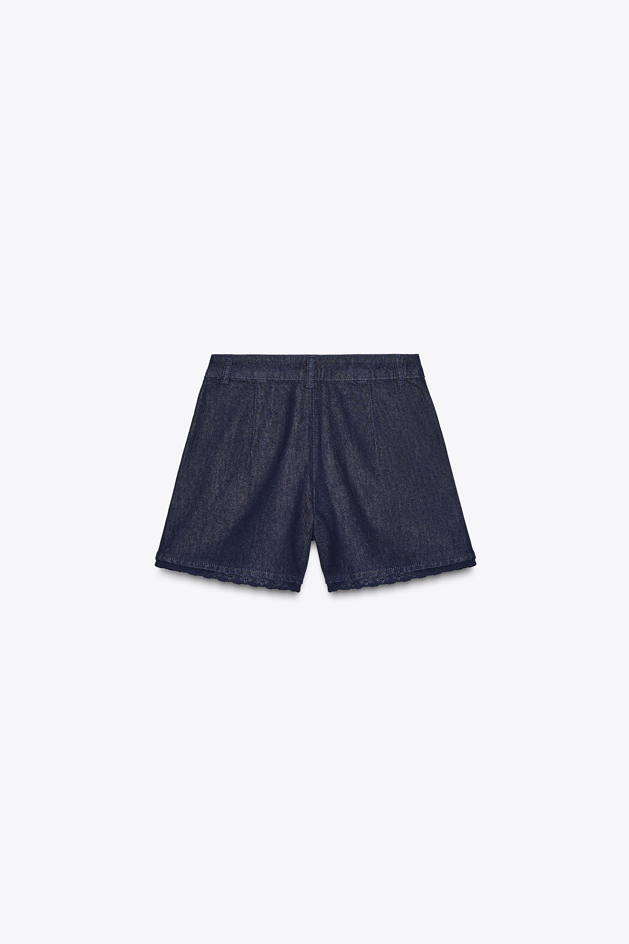 1975 LACE DENIM BERMUDA SHORTS
