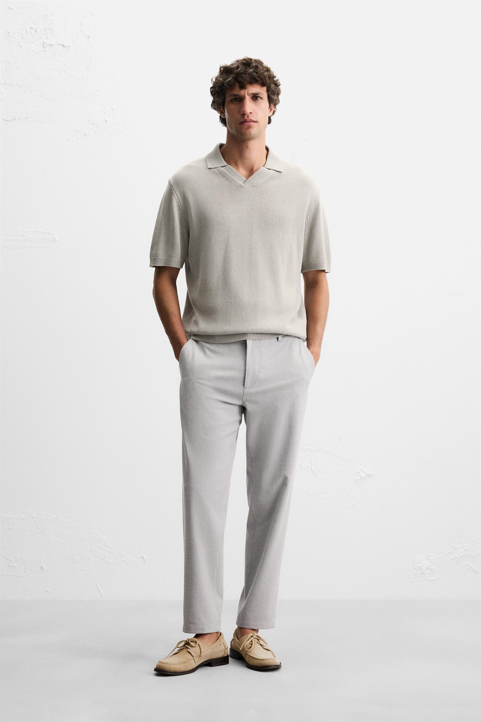 TEXTURED STRETCH PANTS