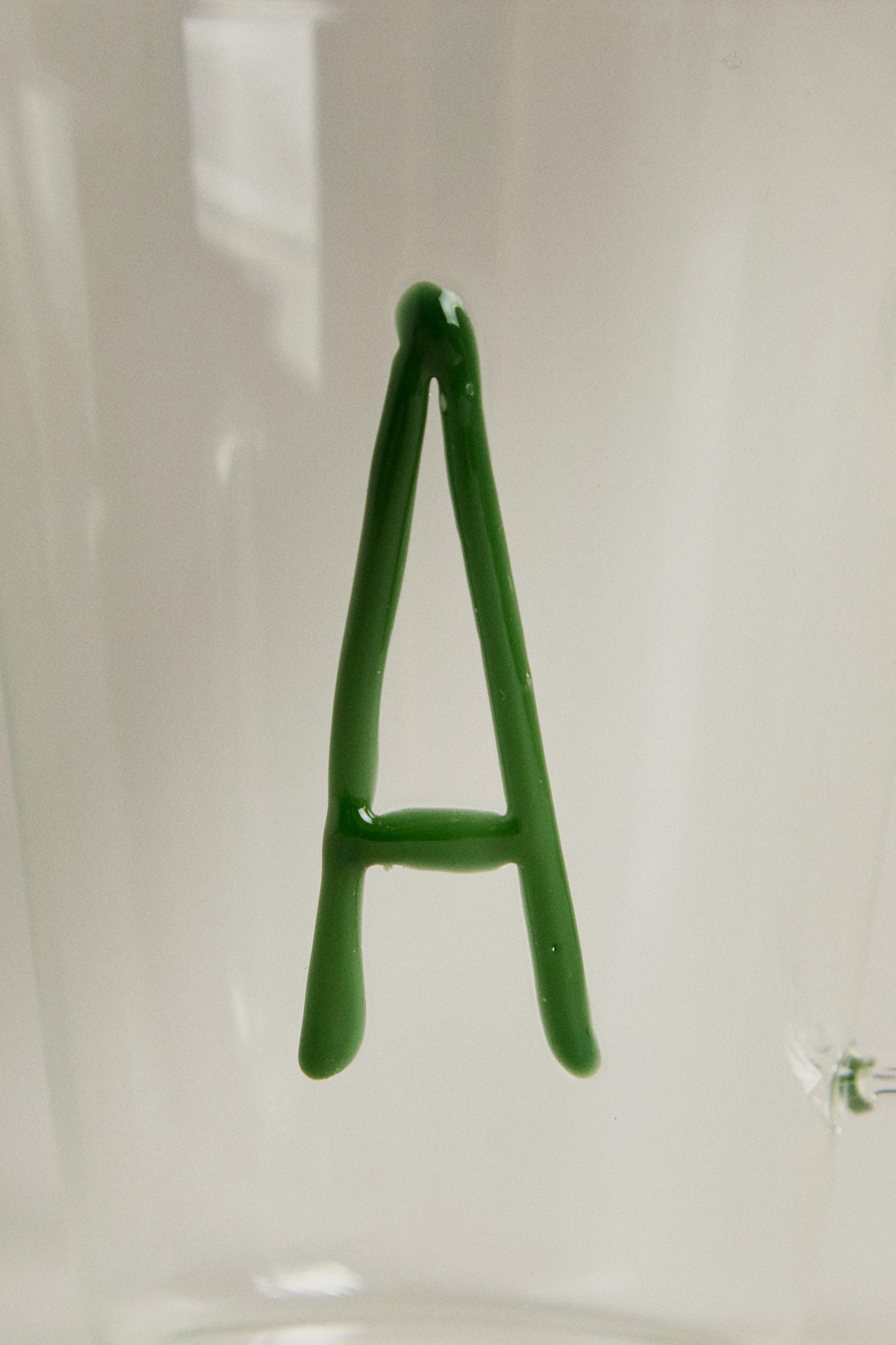 BOROSILICATE MUG WITH INITIAL A