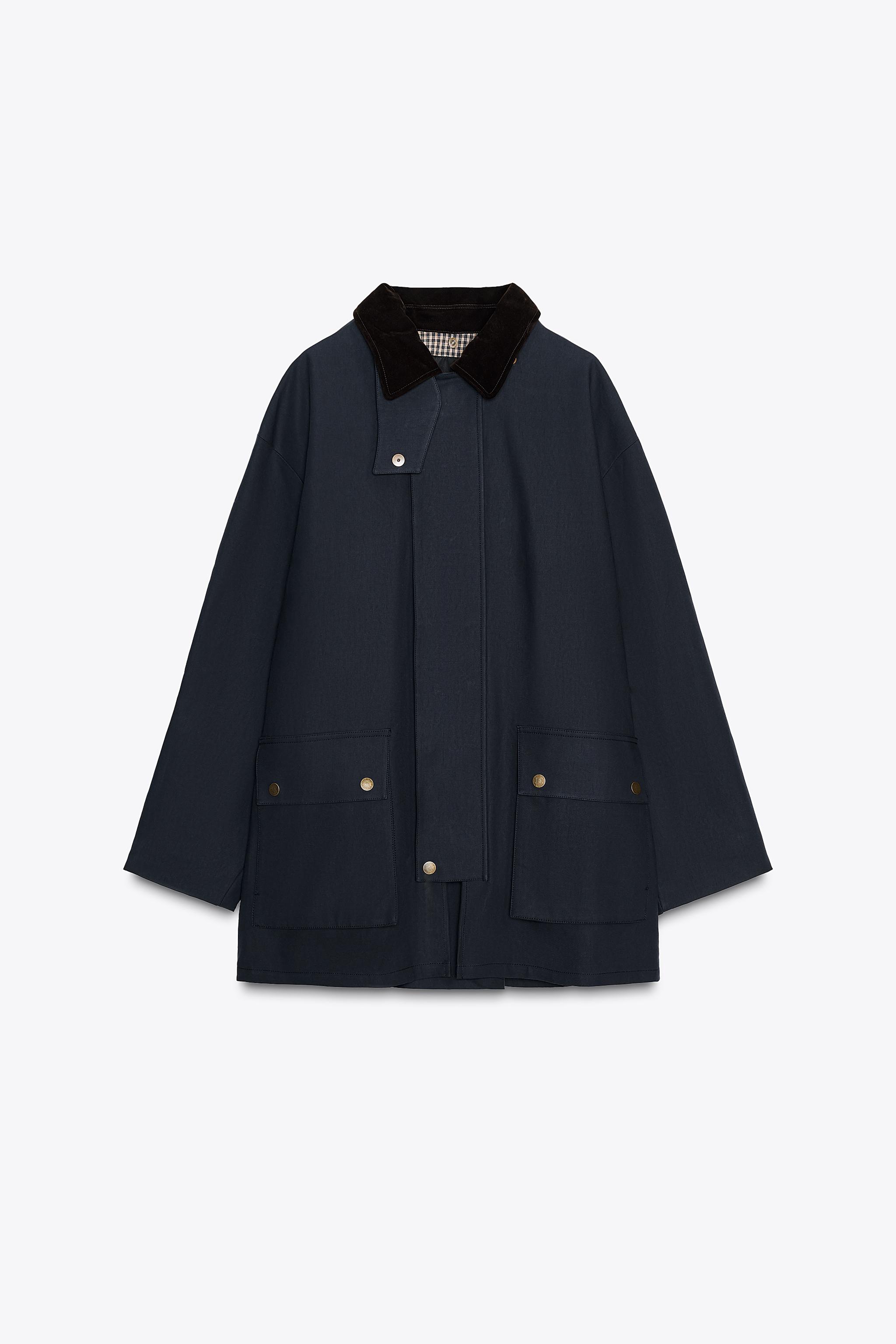 CONTRAST COLLAR HOODED TRENCH ZW COLLECTION