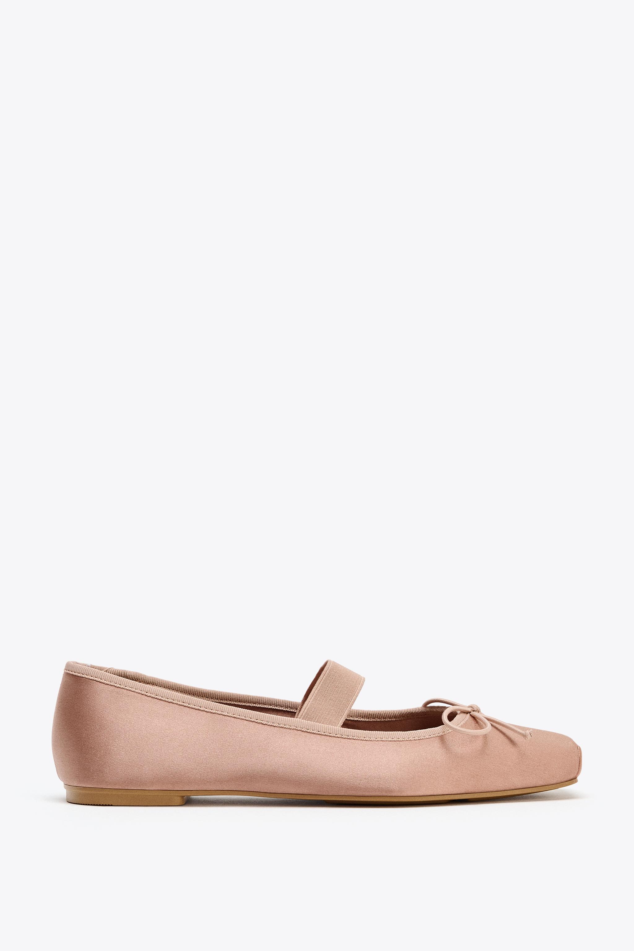 SATIN BOW BALLET FLATS