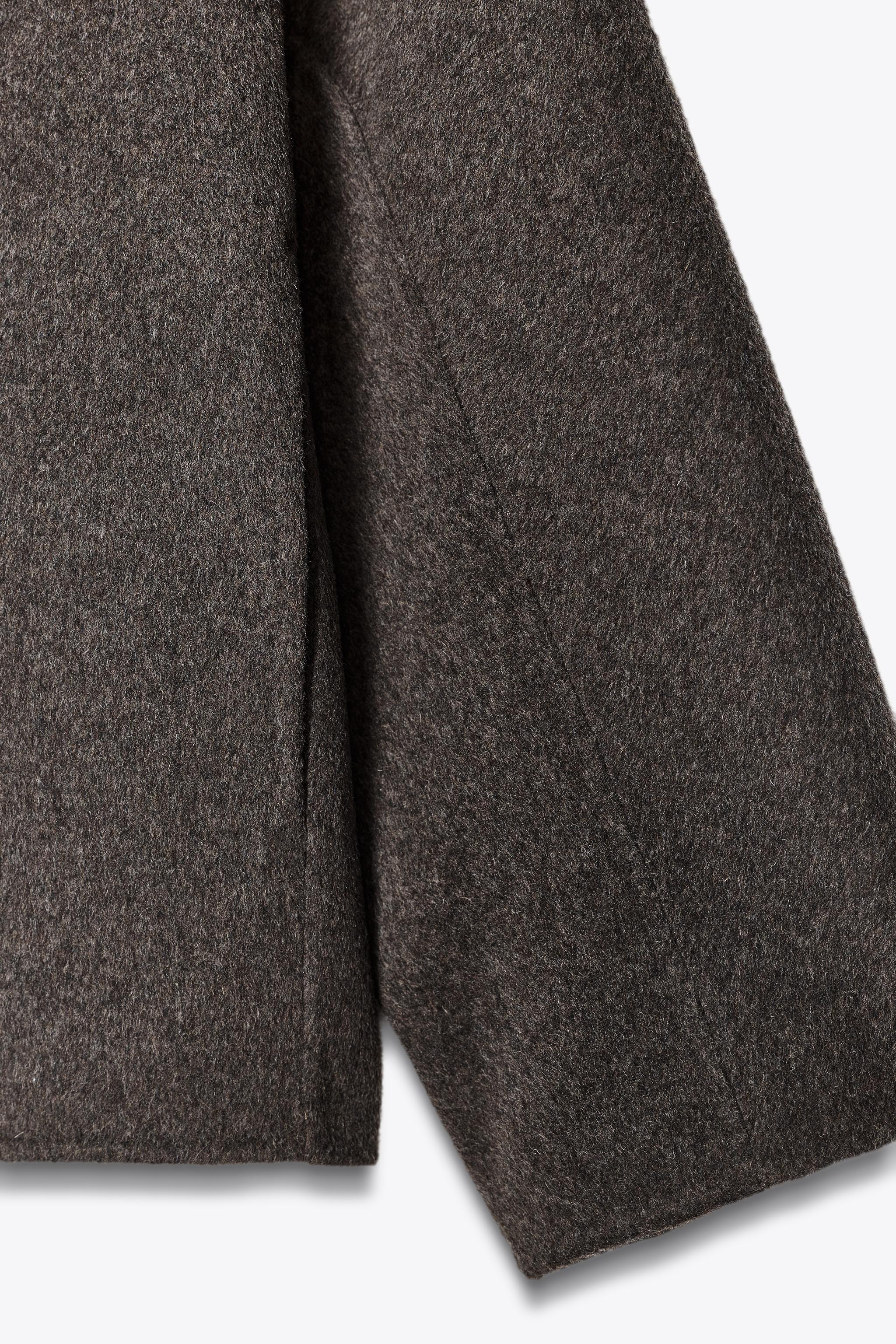 ZW COLLECTION WOOL BLEND FAUX FUR COLLAR JACKET