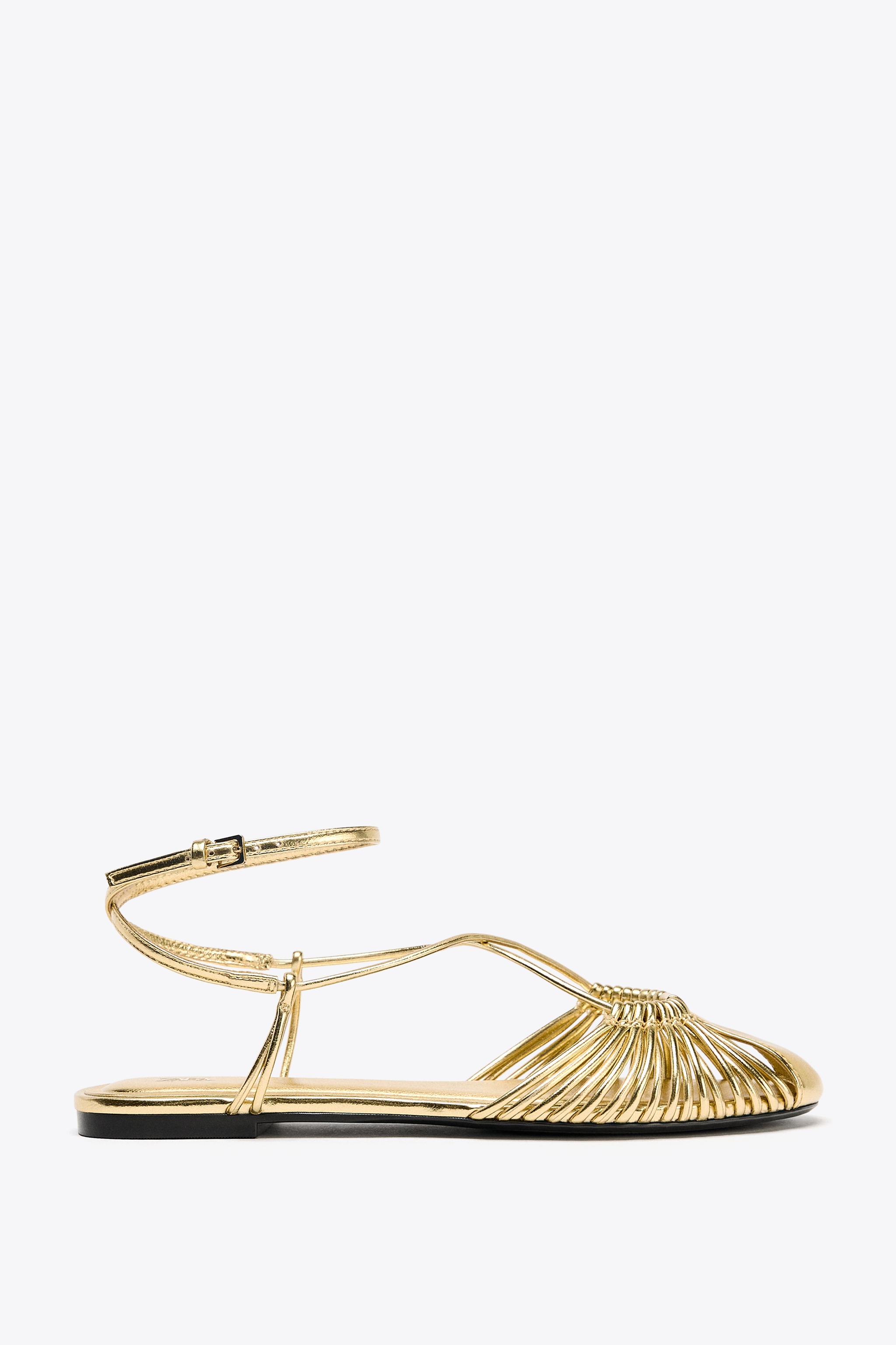 METALLIC STRAPPY FISHERMAN SANDALS