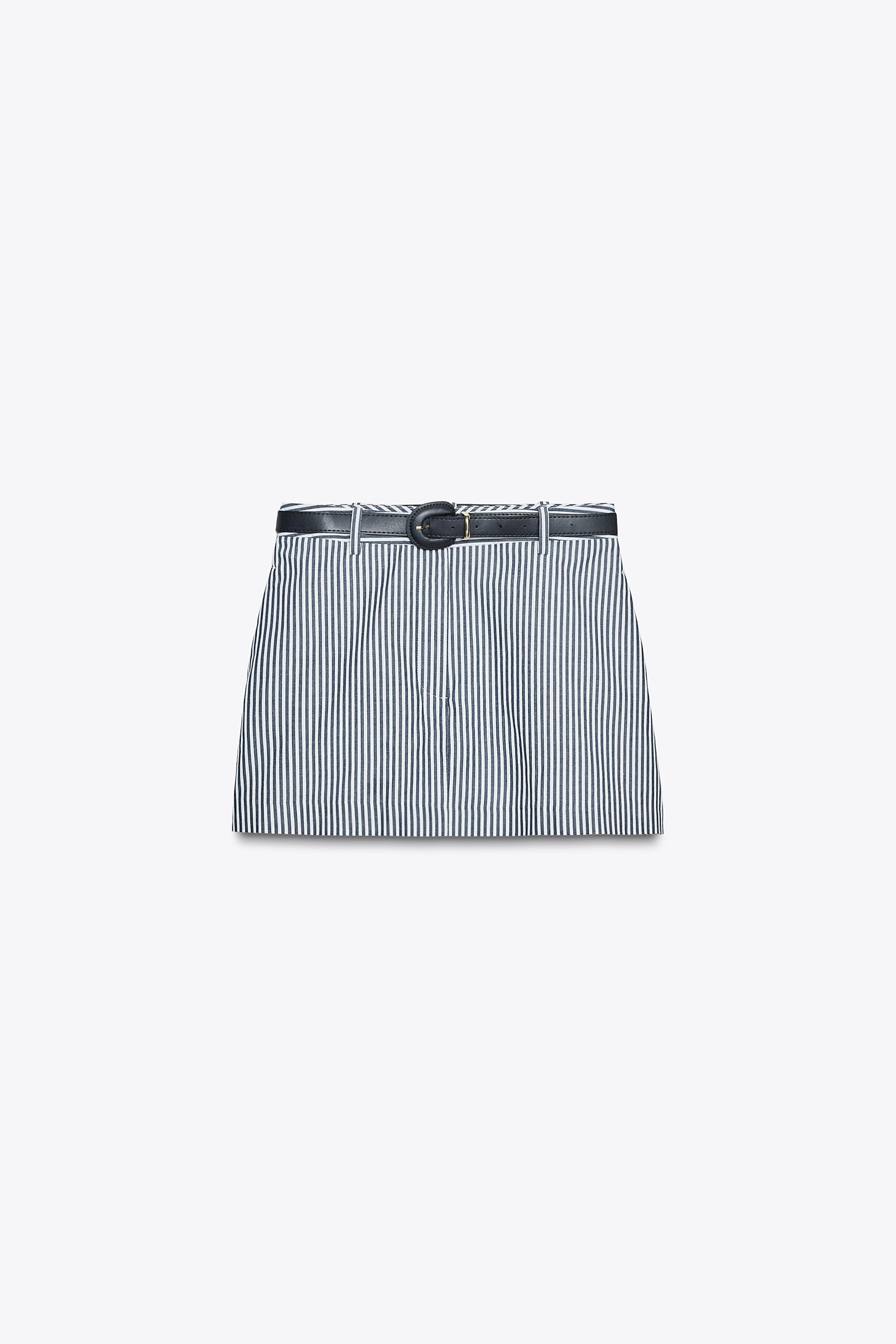 STRIPED BELTED CULOTTES