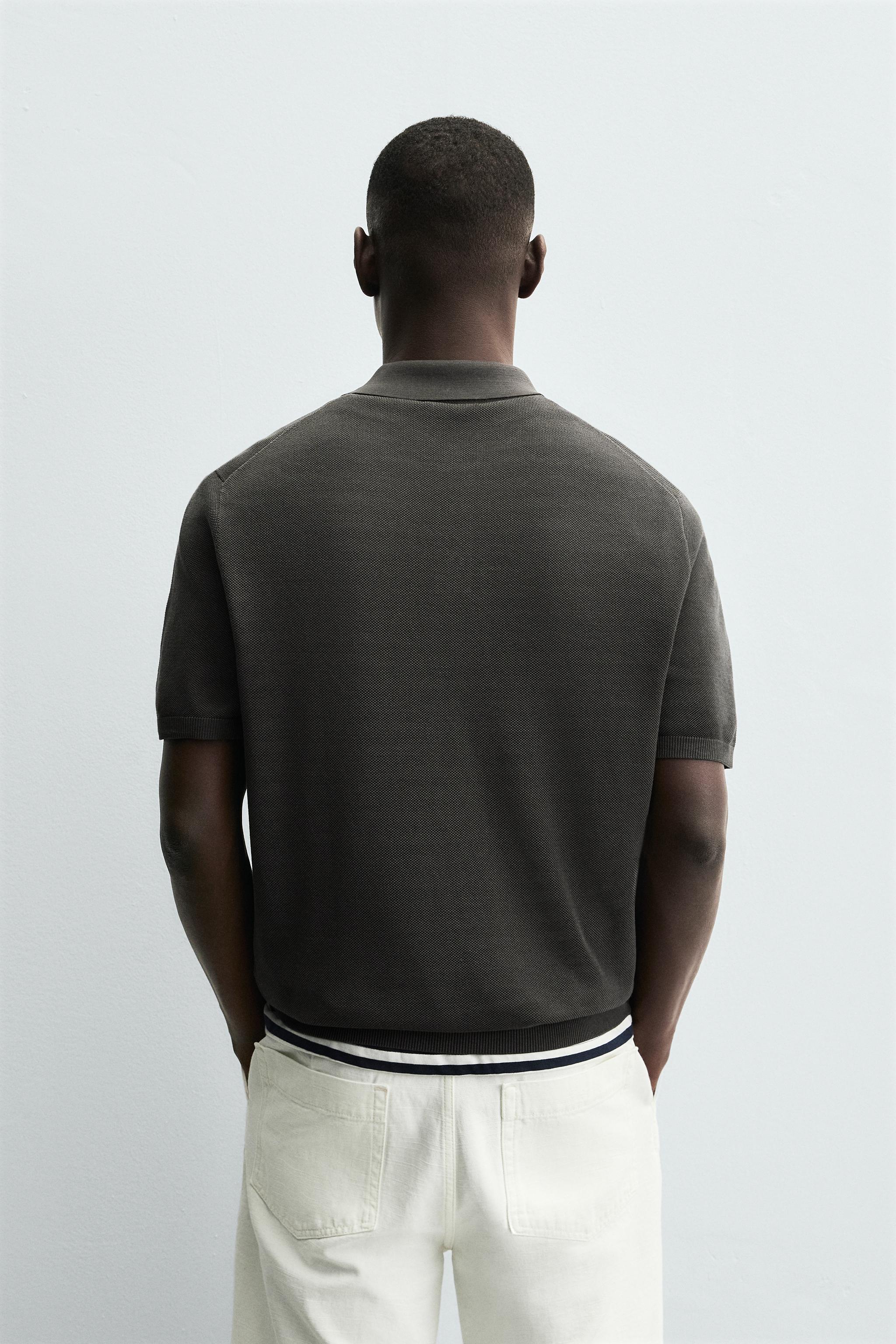 TEXTURED KNIT POLO SHIRT
