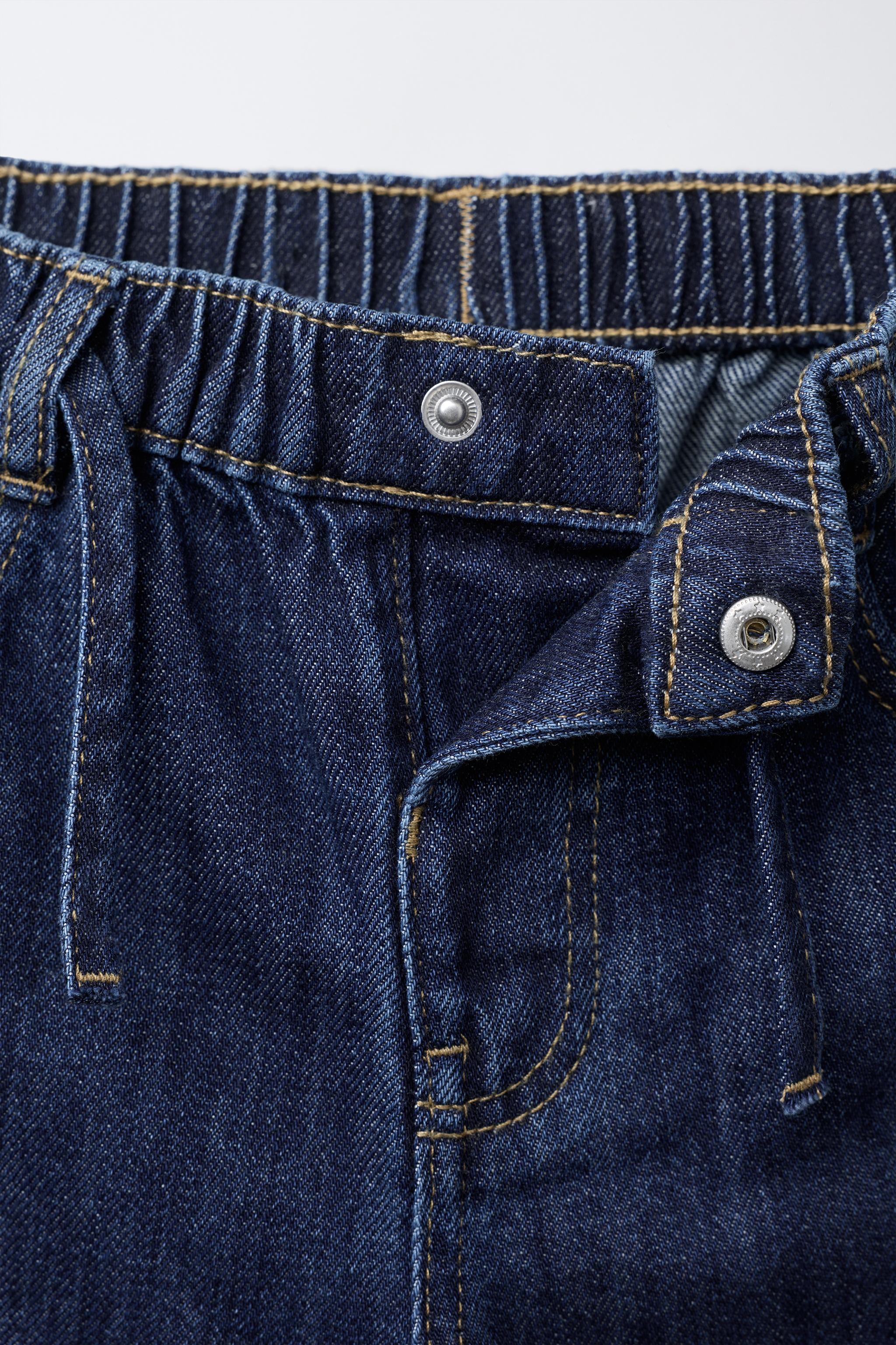 DRAWSTRING WIDE LEG JEANS